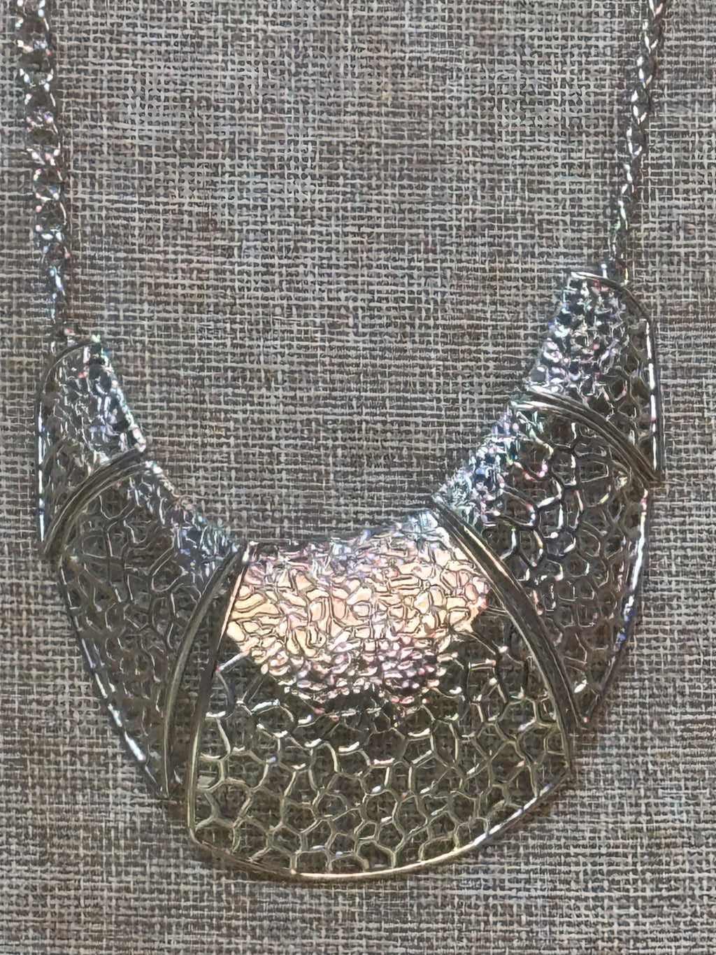 Paparazzi "Command and Conquer" Silver Bib Statement Necklace & Earring Set