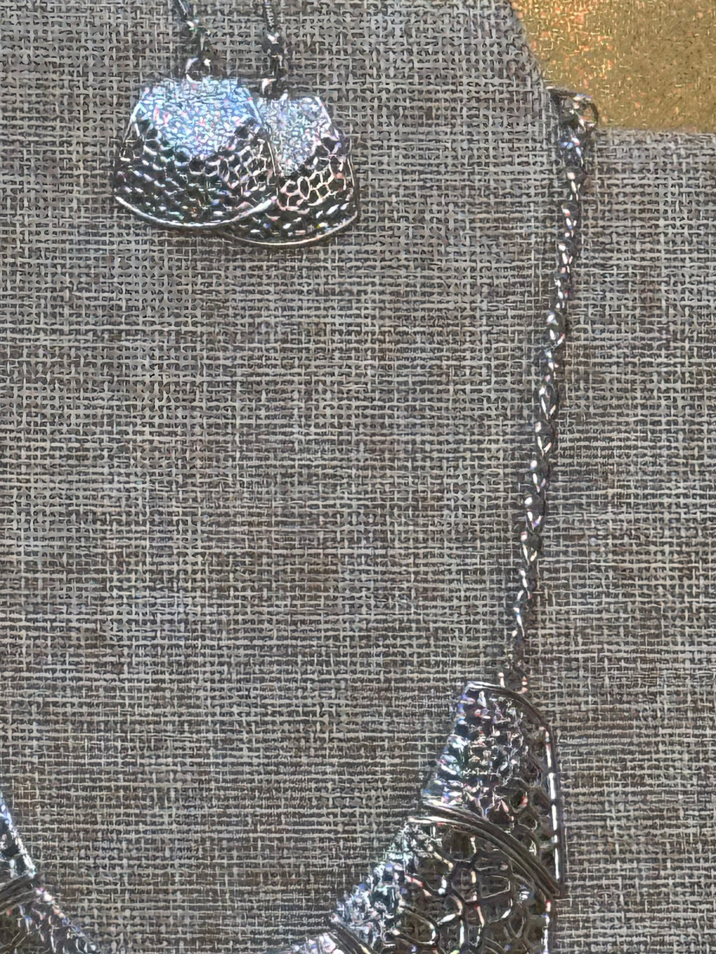 Paparazzi "Command and Conquer" Silver Bib Statement Necklace & Earring Set