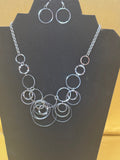 NWT Paparazzi "Break the Cycle" Gunmetal Interlocking Circle Statement Necklace Set