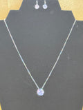 Paparazzi "What A Gem" Silver & Iridescent Rhinestone Solitaire Necklace and Earring Set