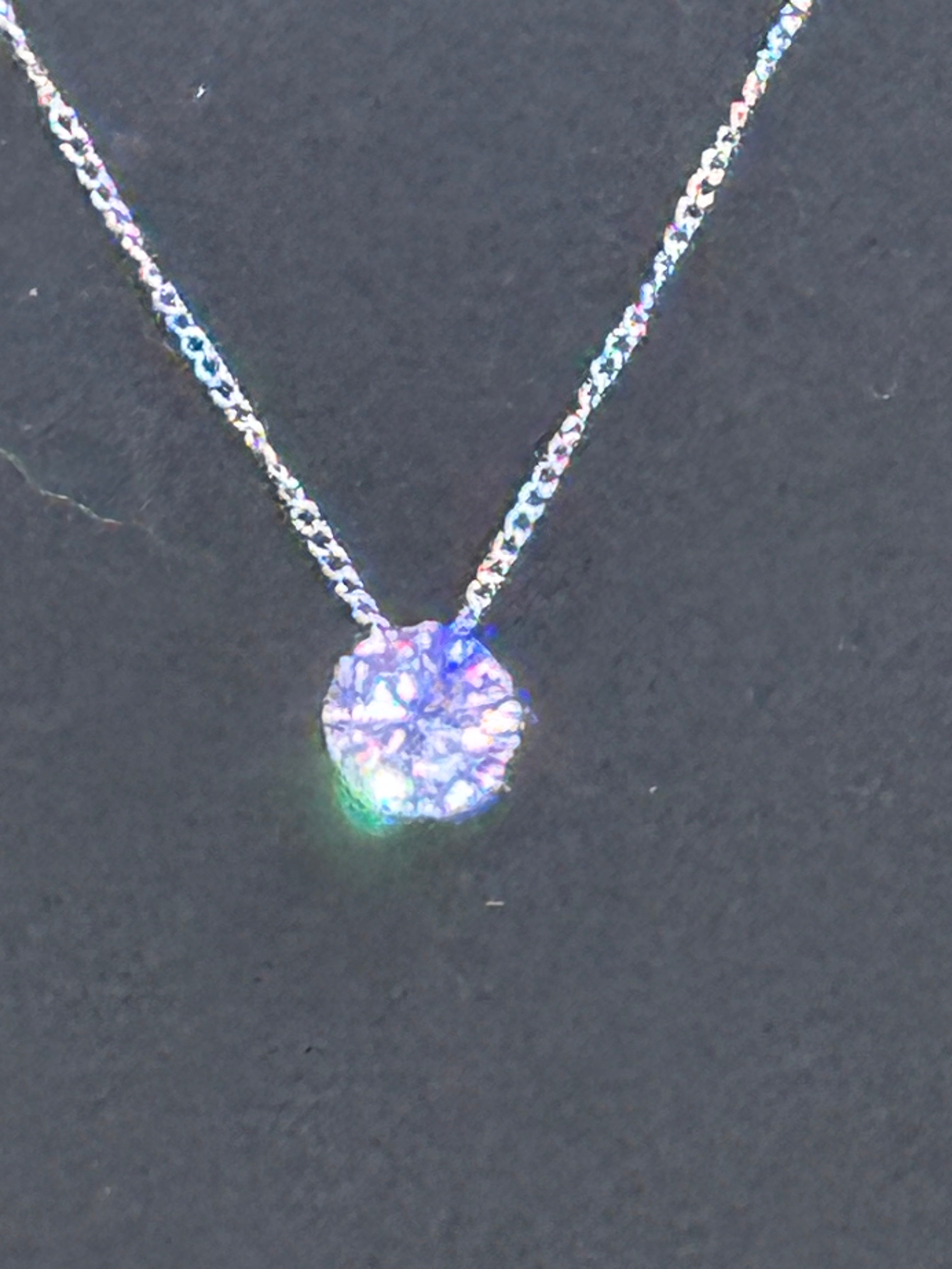 Paparazzi "What A Gem" Silver & Iridescent Rhinestone Solitaire Necklace and Earring Set