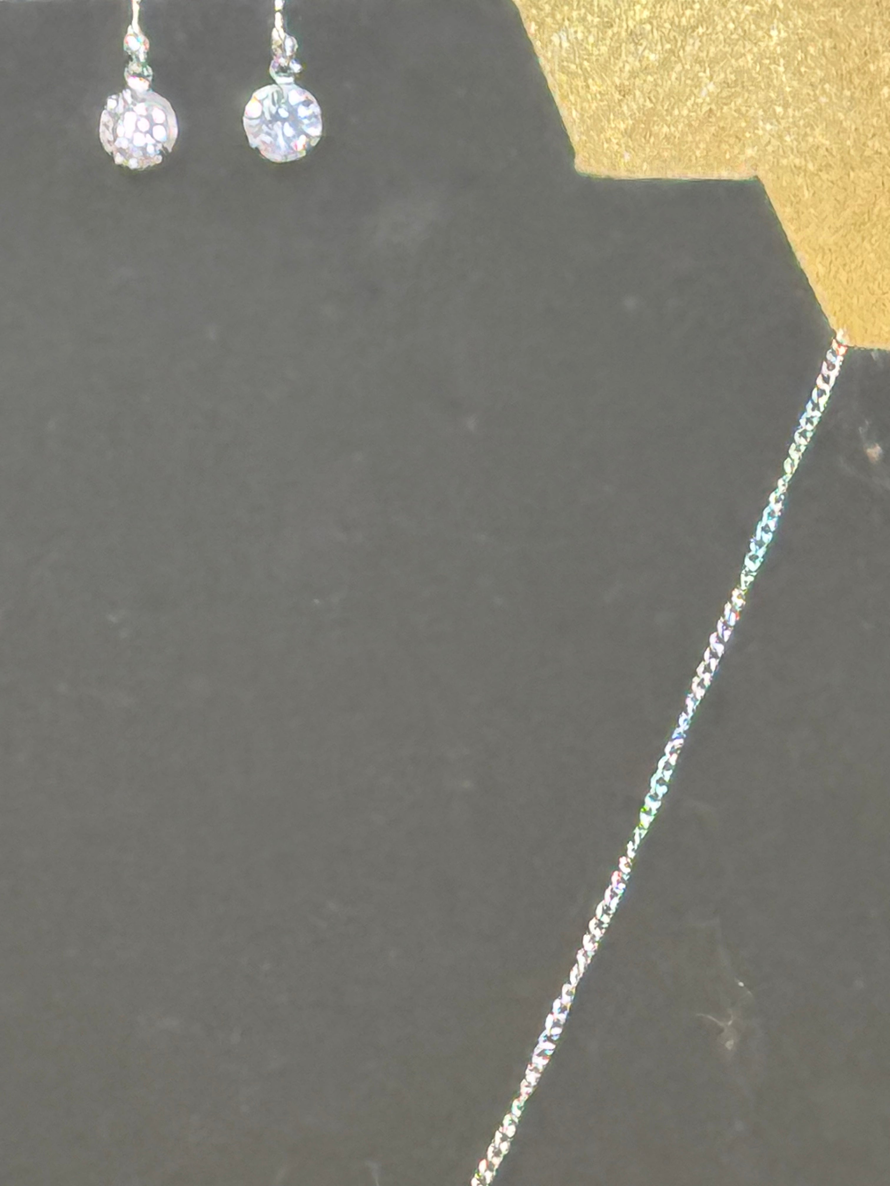 Paparazzi "What A Gem" Silver & Iridescent Rhinestone Solitaire Necklace and Earring Set