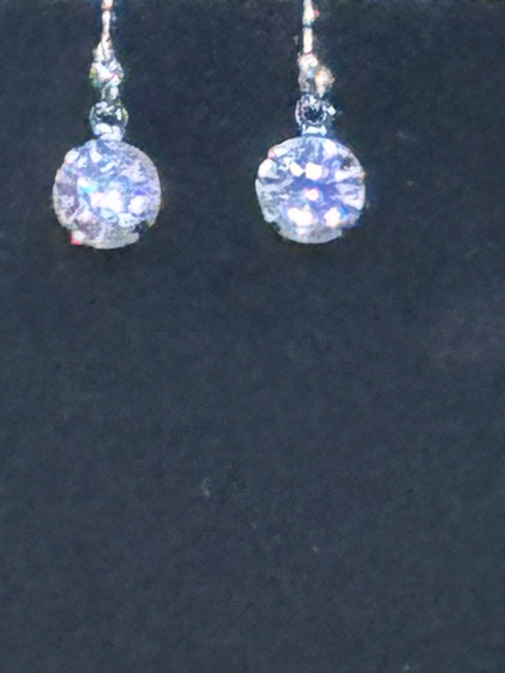 Paparazzi "What A Gem" Silver & Iridescent Rhinestone Solitaire Necklace and Earring Set