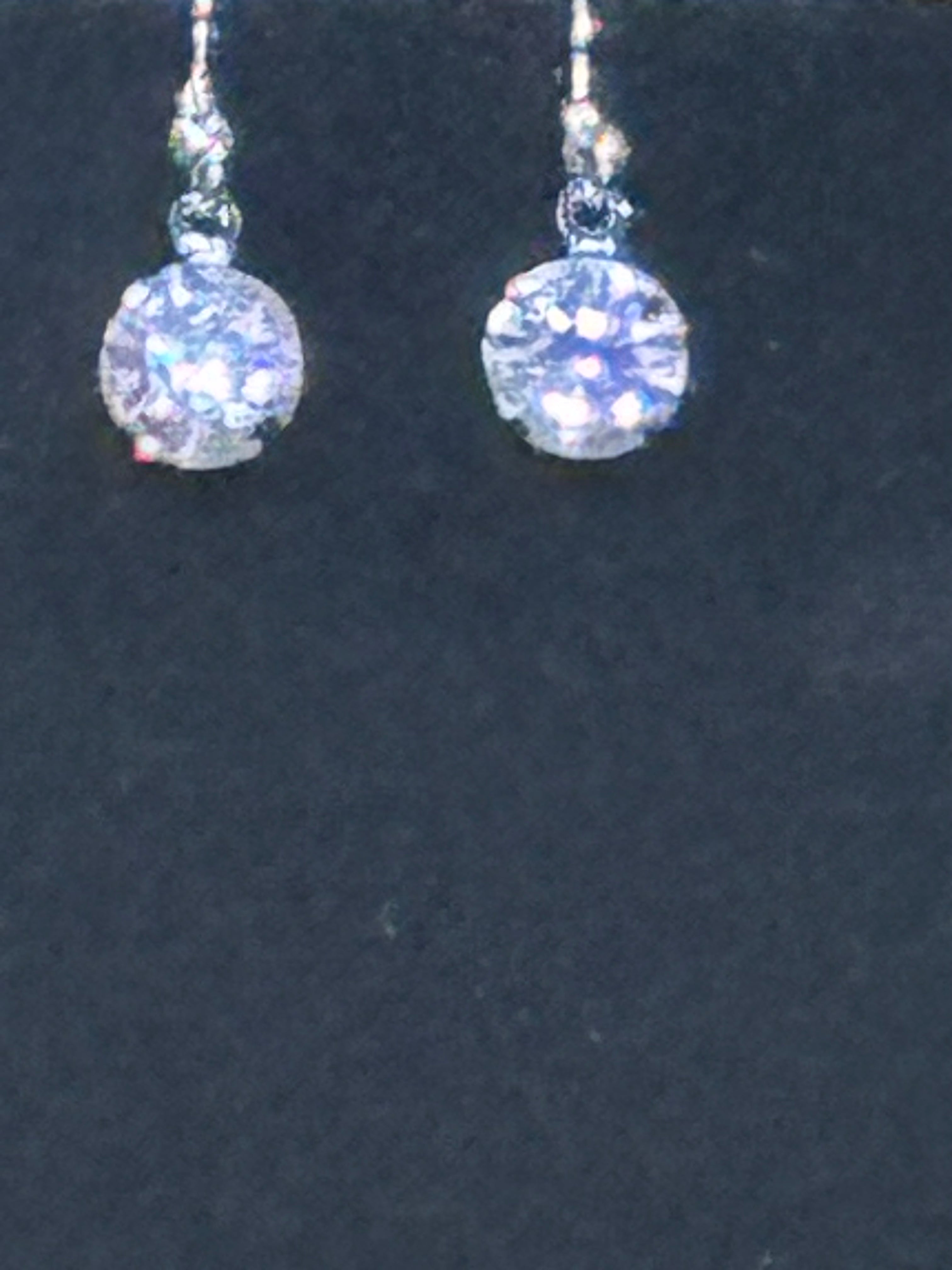 Paparazzi "What A Gem" Silver & Iridescent Rhinestone Solitaire Necklace and Earring Set