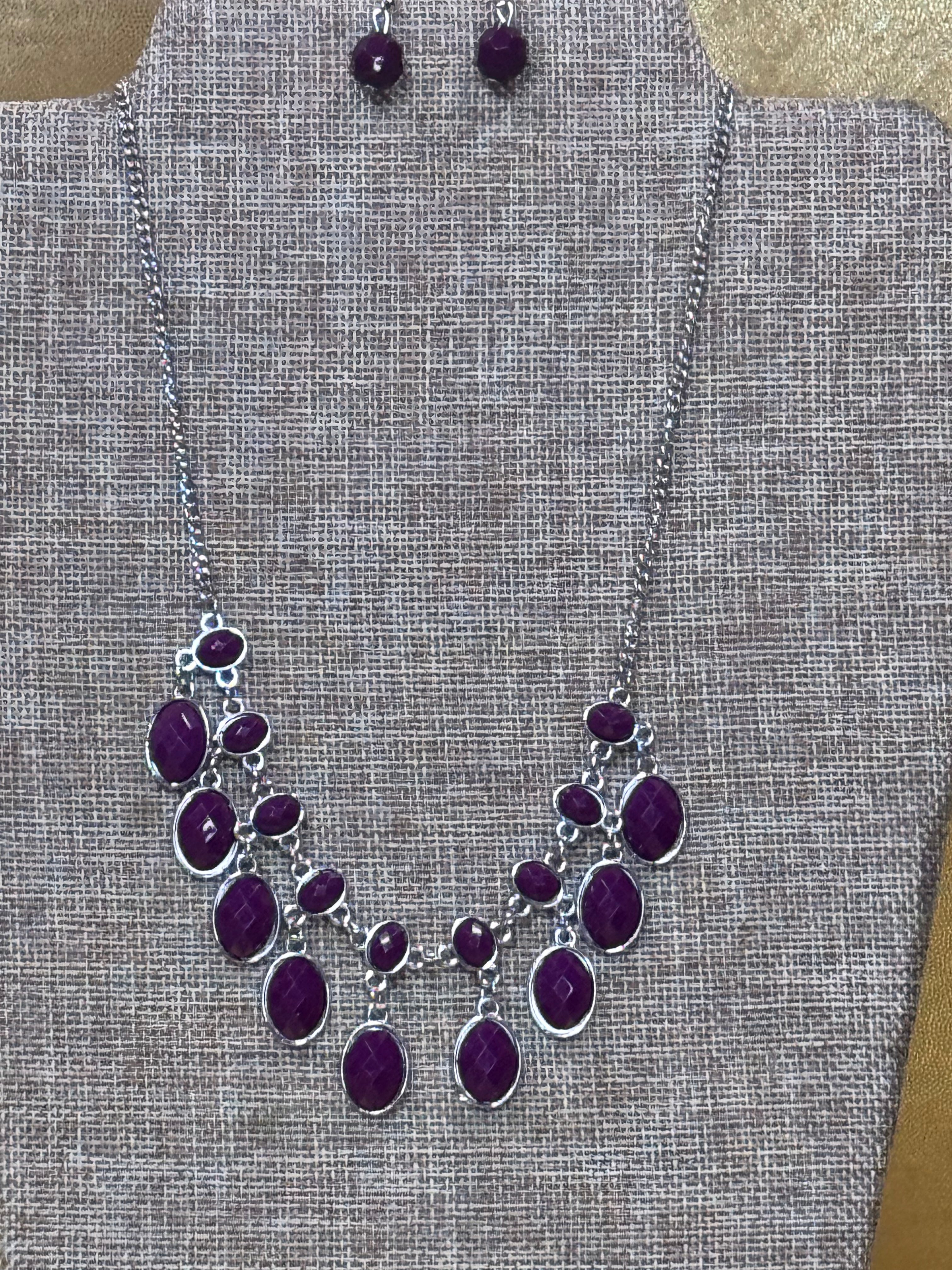 Lady of the POWERHOUSE Purple Necklace & Earring Set by Paparazzi