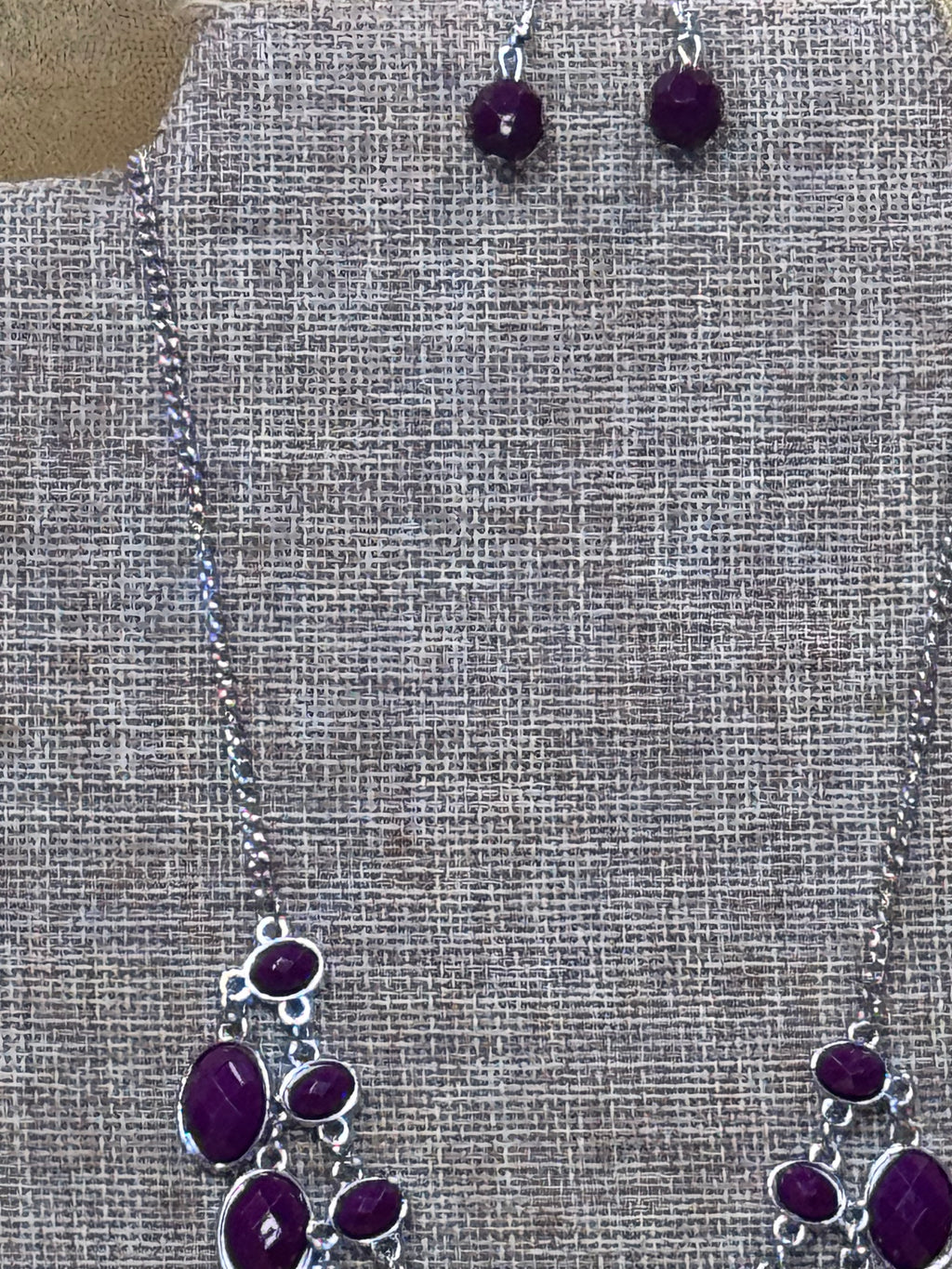 Lady of the POWERHOUSE Purple Necklace & Earring Set by Paparazzi