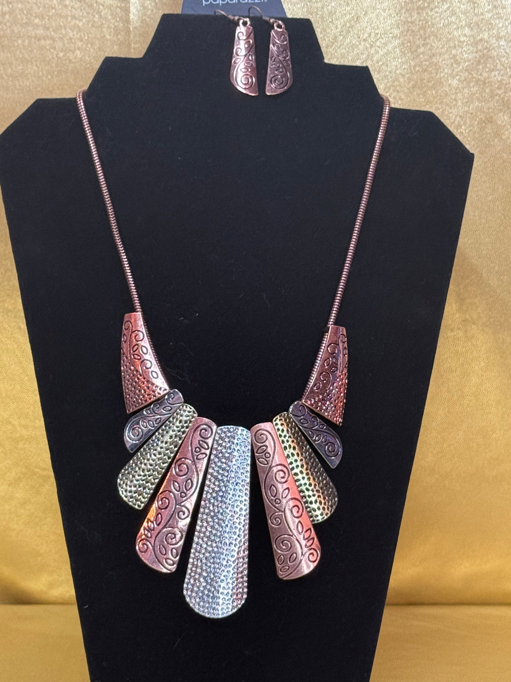 Paparazzi Accessories "Untamed" Mixed Metal Statement Necklace & Earring Set