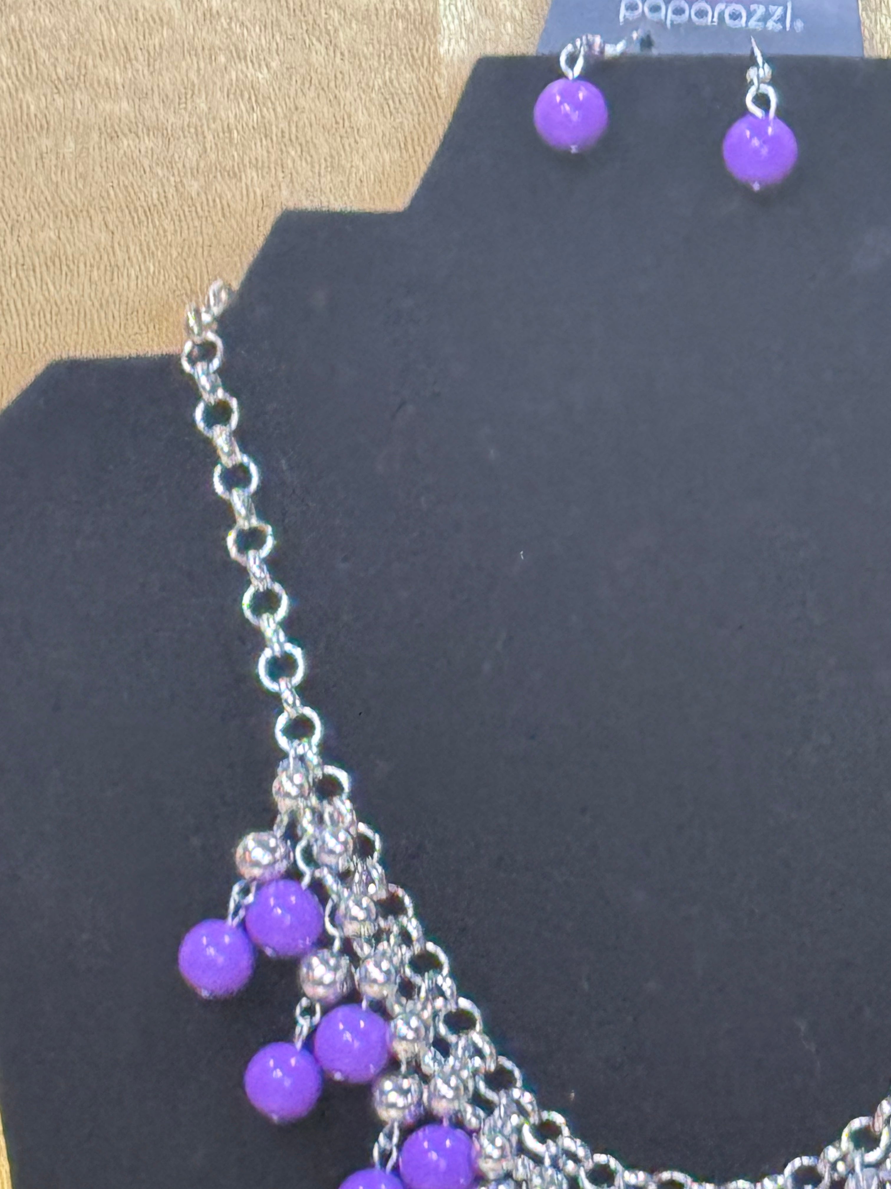 Paparazzi "Friday Night Fringe" Purple Necklace Set
