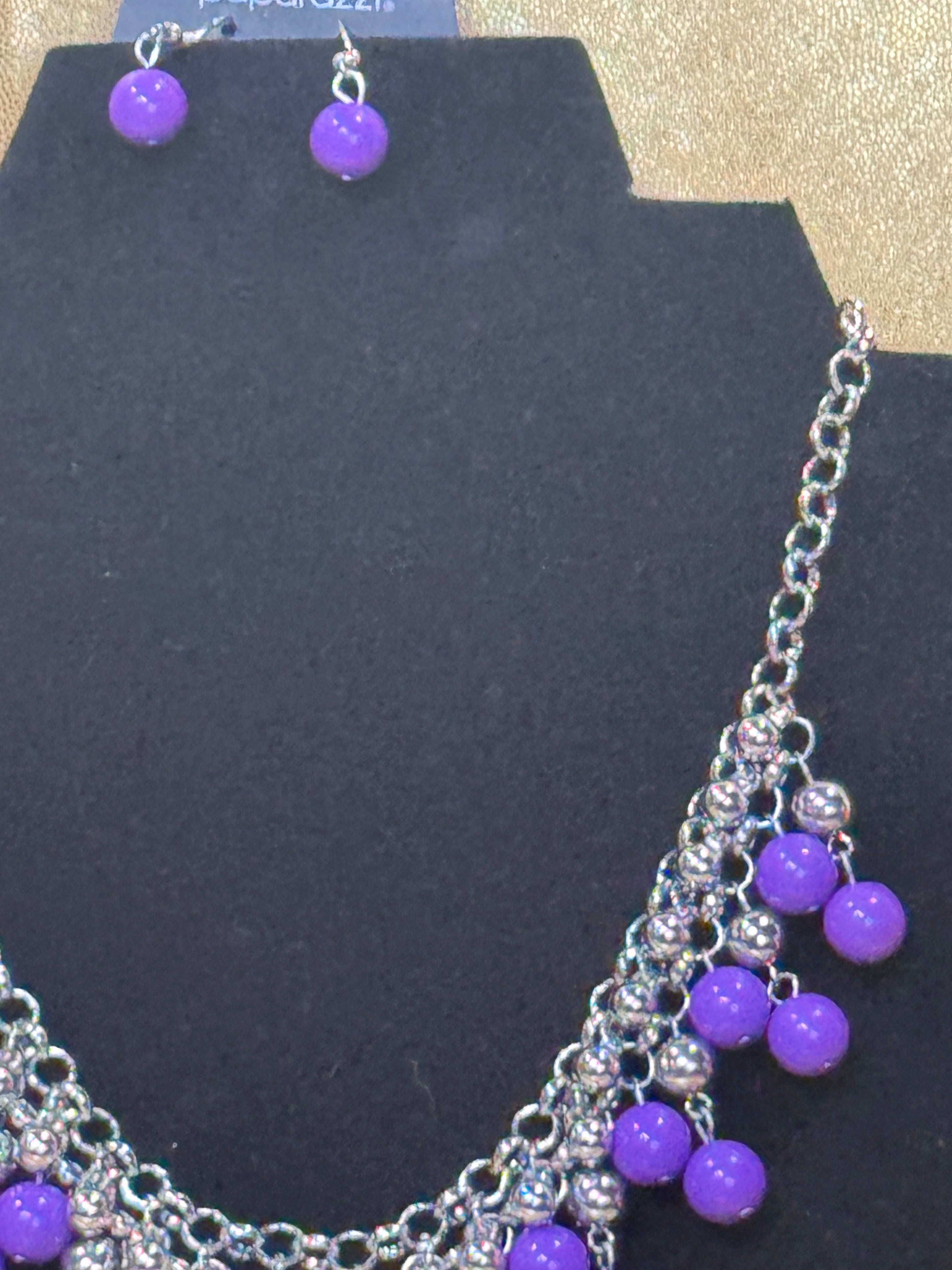 Paparazzi "Friday Night Fringe" Purple Necklace Set