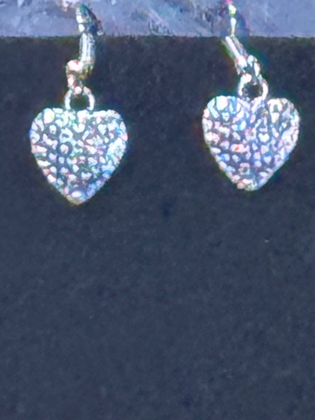 Paparazzi "Botanical Balance" Silver Textured Heart Charm Necklace & Earring Set