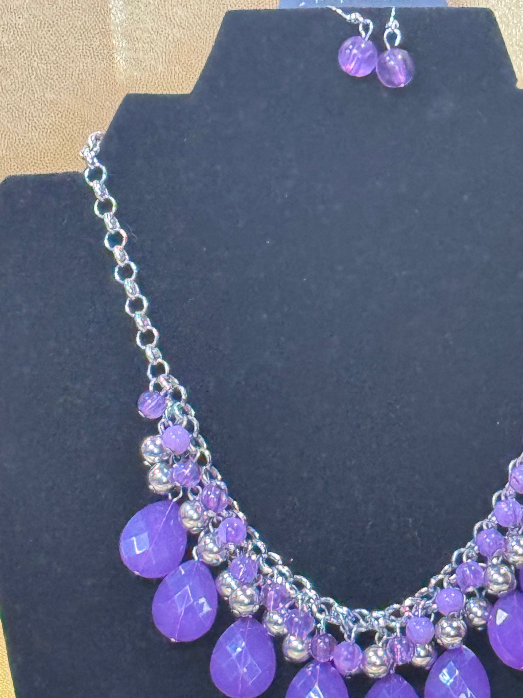 Paparazzi Accessories "Trending Tropicana" Purple Beaded Statement Necklace Set