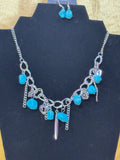 NWT Paparazzi "Southern Sweetheart" Blue Turquoise Charm Necklace & Earring Set