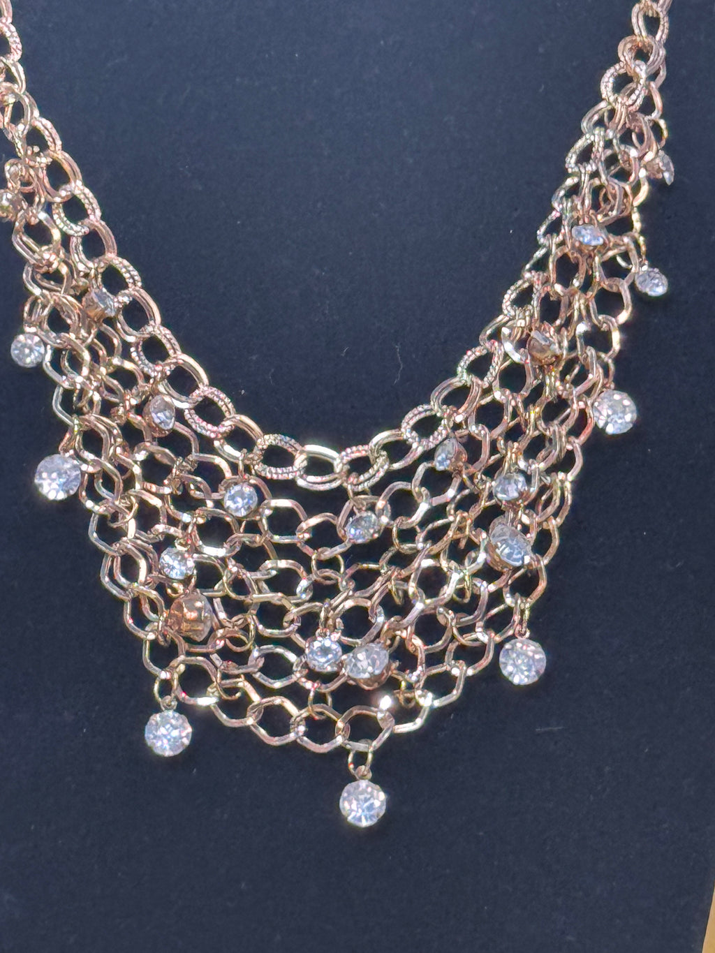 Paparazzi "Fishing for Compliments" Gold Multi-Layer Mesh Bib Necklace & Earring Set