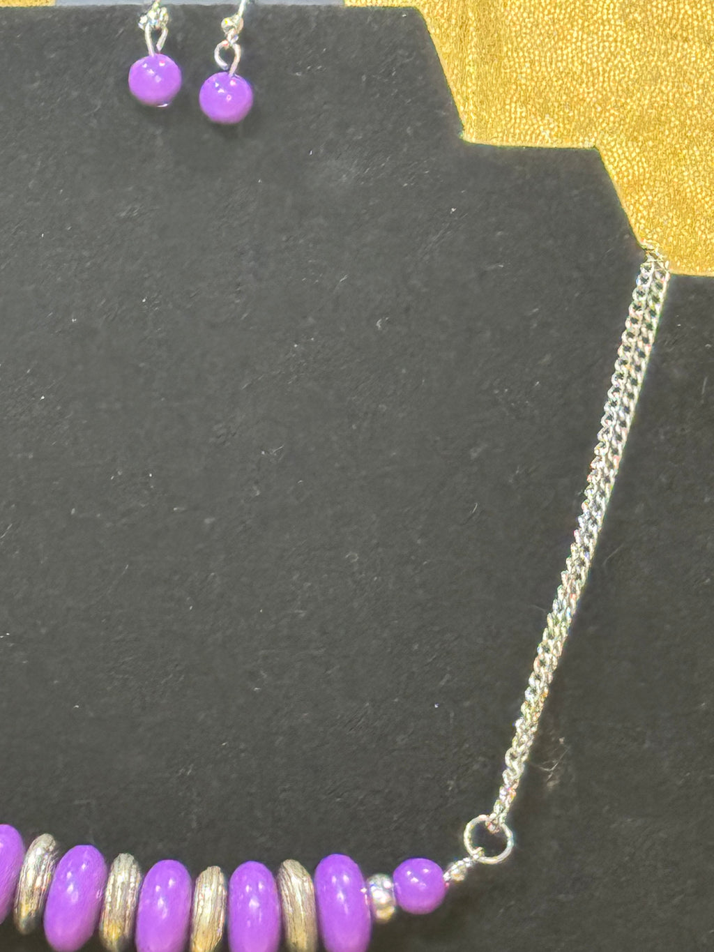Paparazzi "On Mountain Time" Purple Bead & Silver Spacer Necklace Set