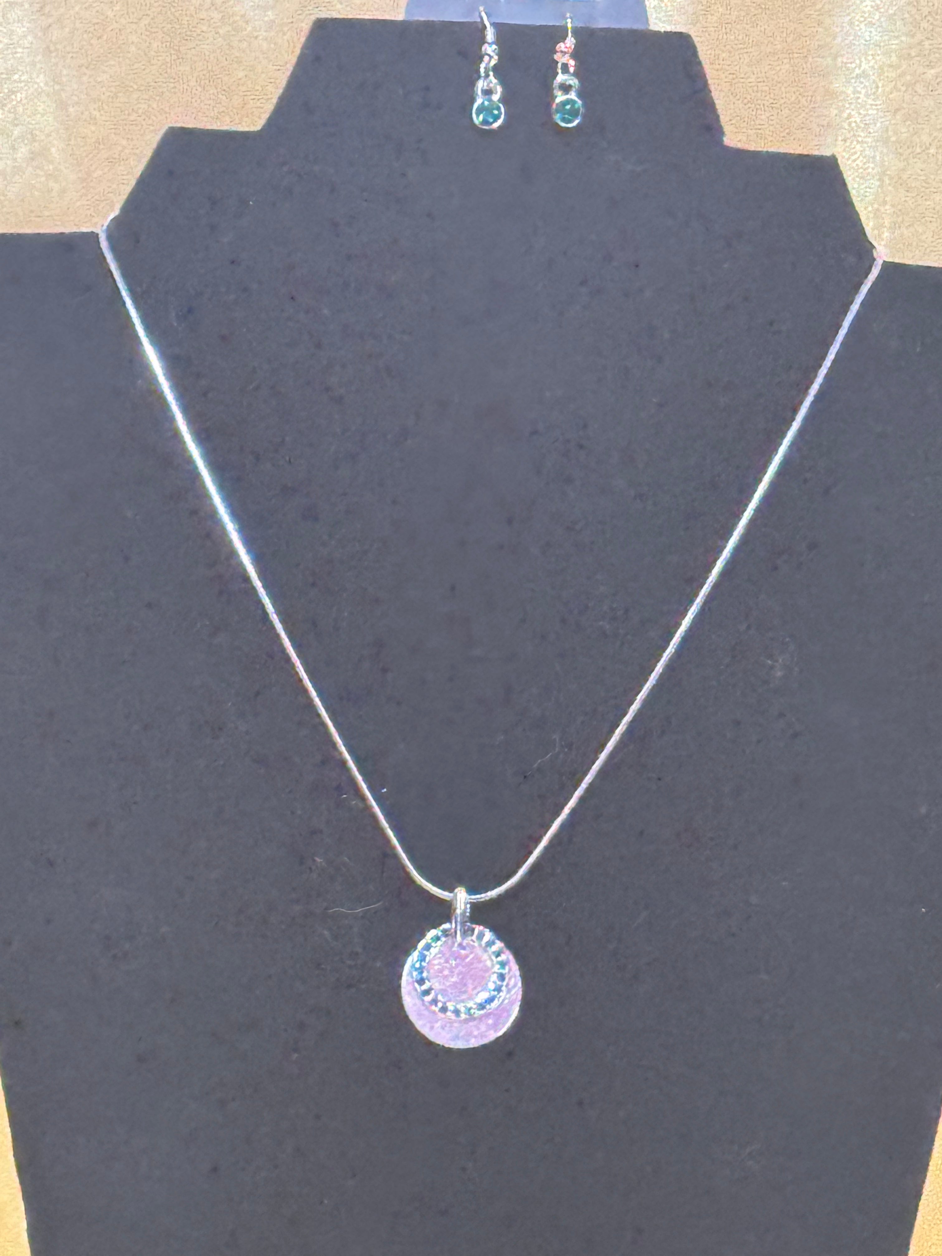 Paparazzi "My Moon and Stars" Green Rhinestone Spinning Pendant & Earring Set