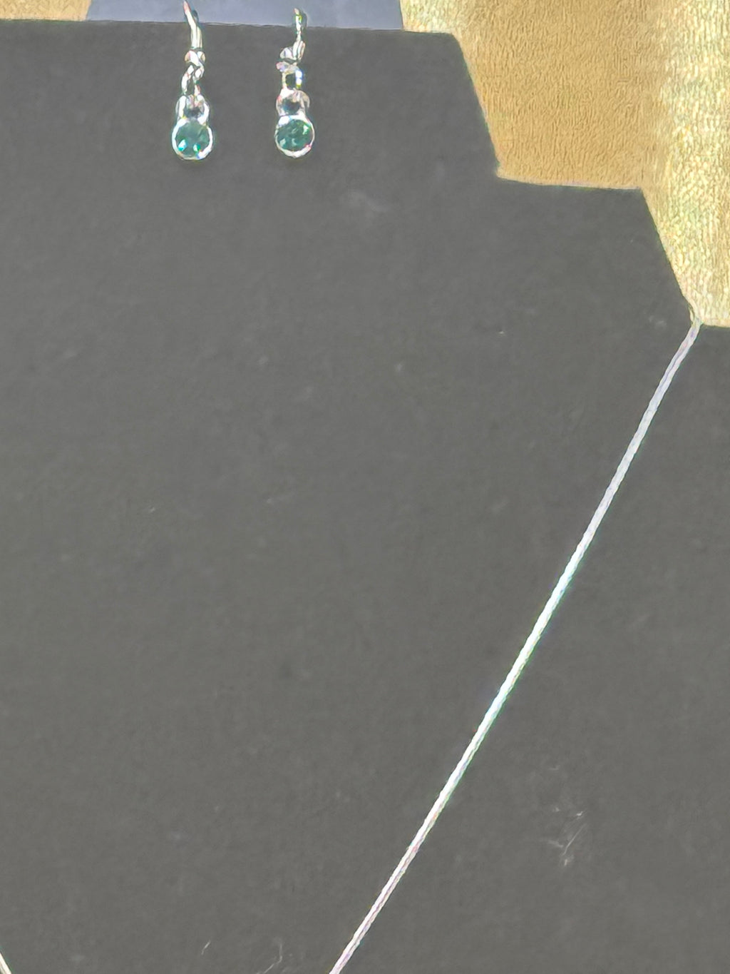 Paparazzi "My Moon and Stars" Green Rhinestone Spinning Pendant & Earring Set