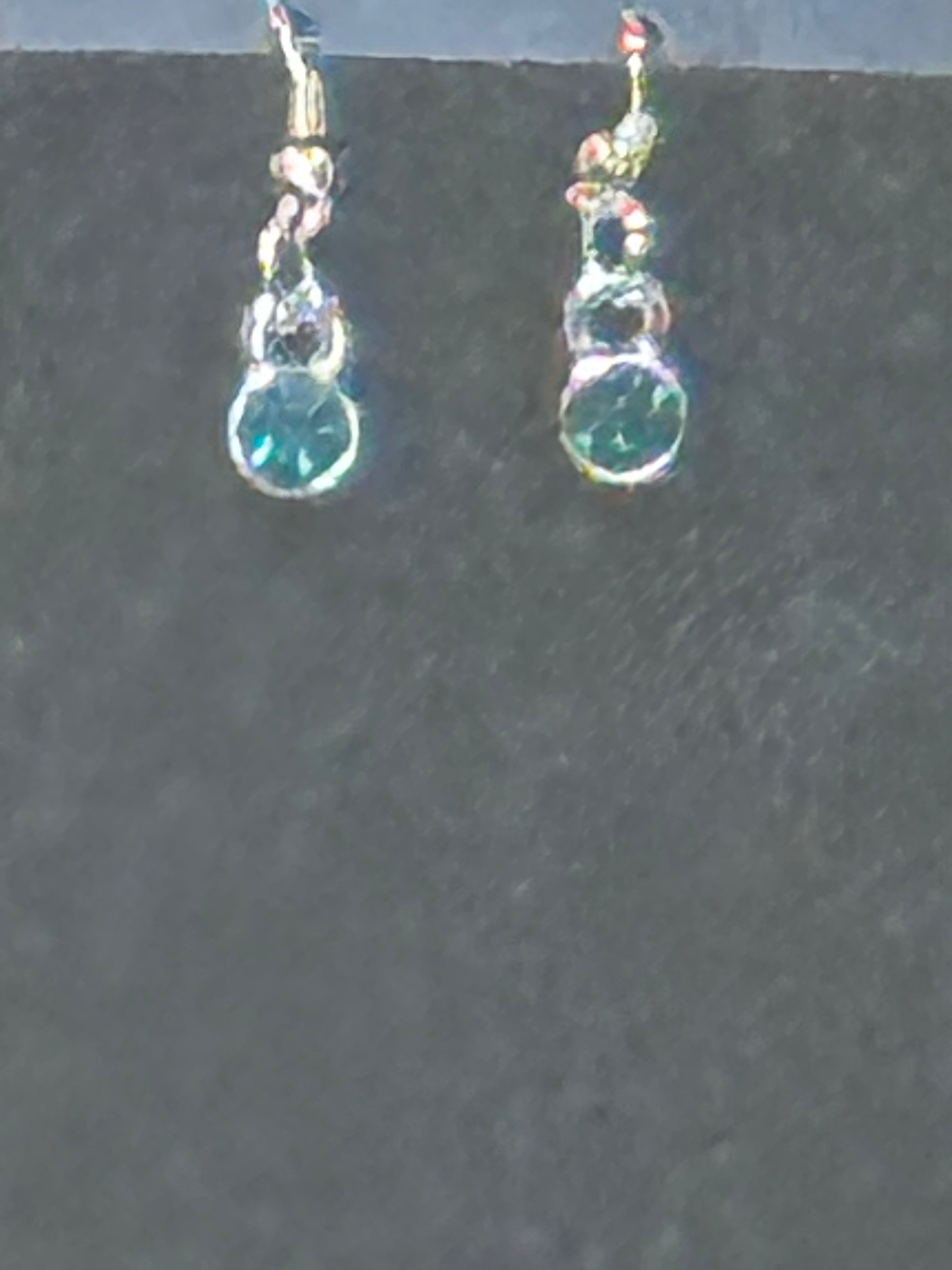 Paparazzi "My Moon and Stars" Green Rhinestone Spinning Pendant & Earring Set