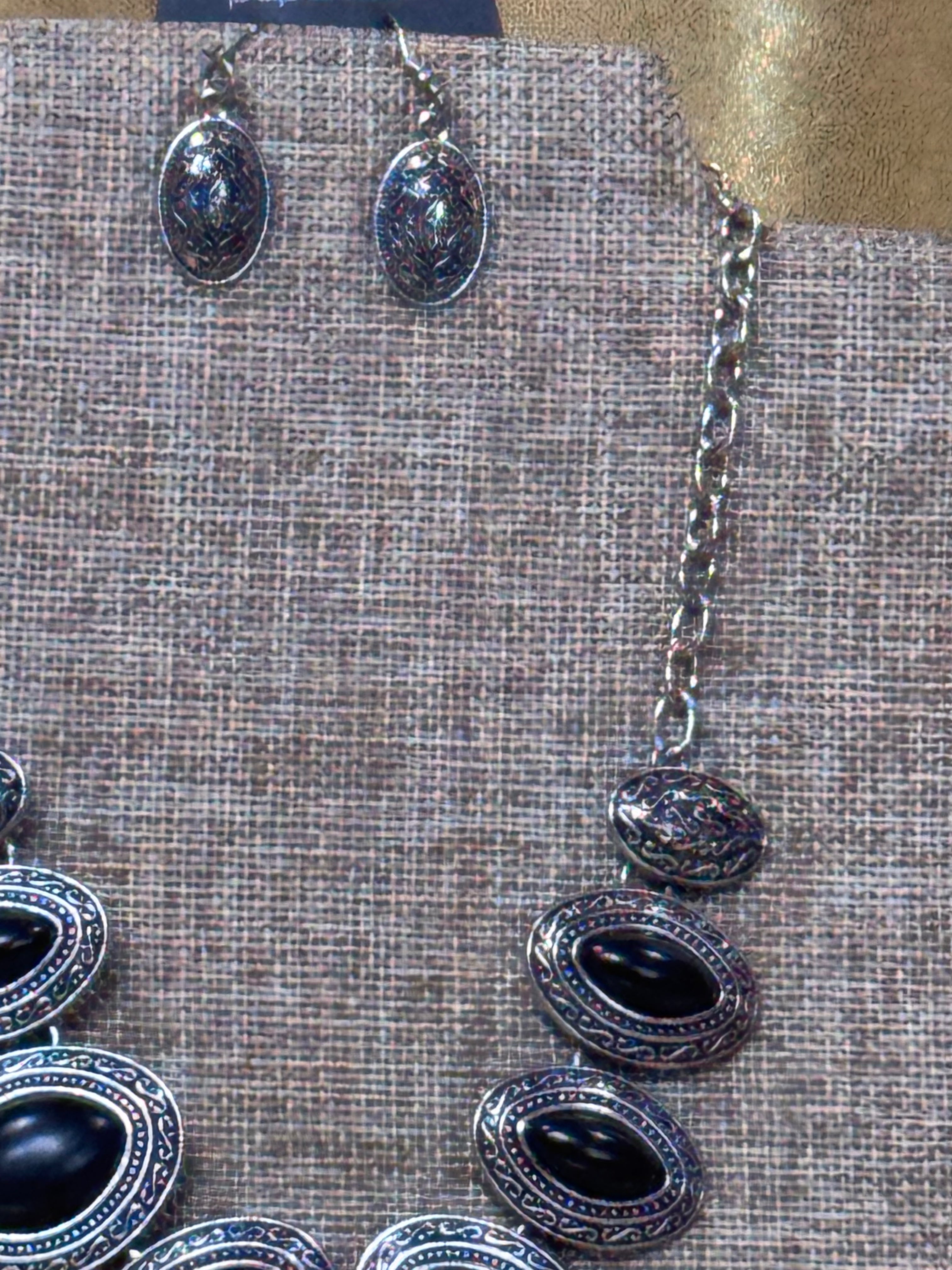 Paparazzi "Sierra Serenity" Black Stone Statement Necklace & Earring Set