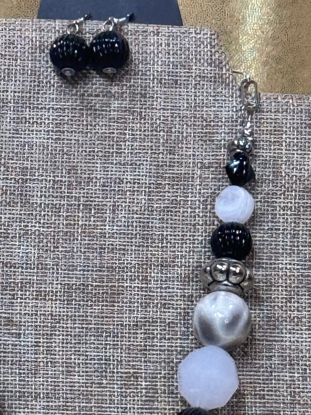 Paparazzi "Break A Leg" Silver, Black, & Frosty White Tassel Necklace Set