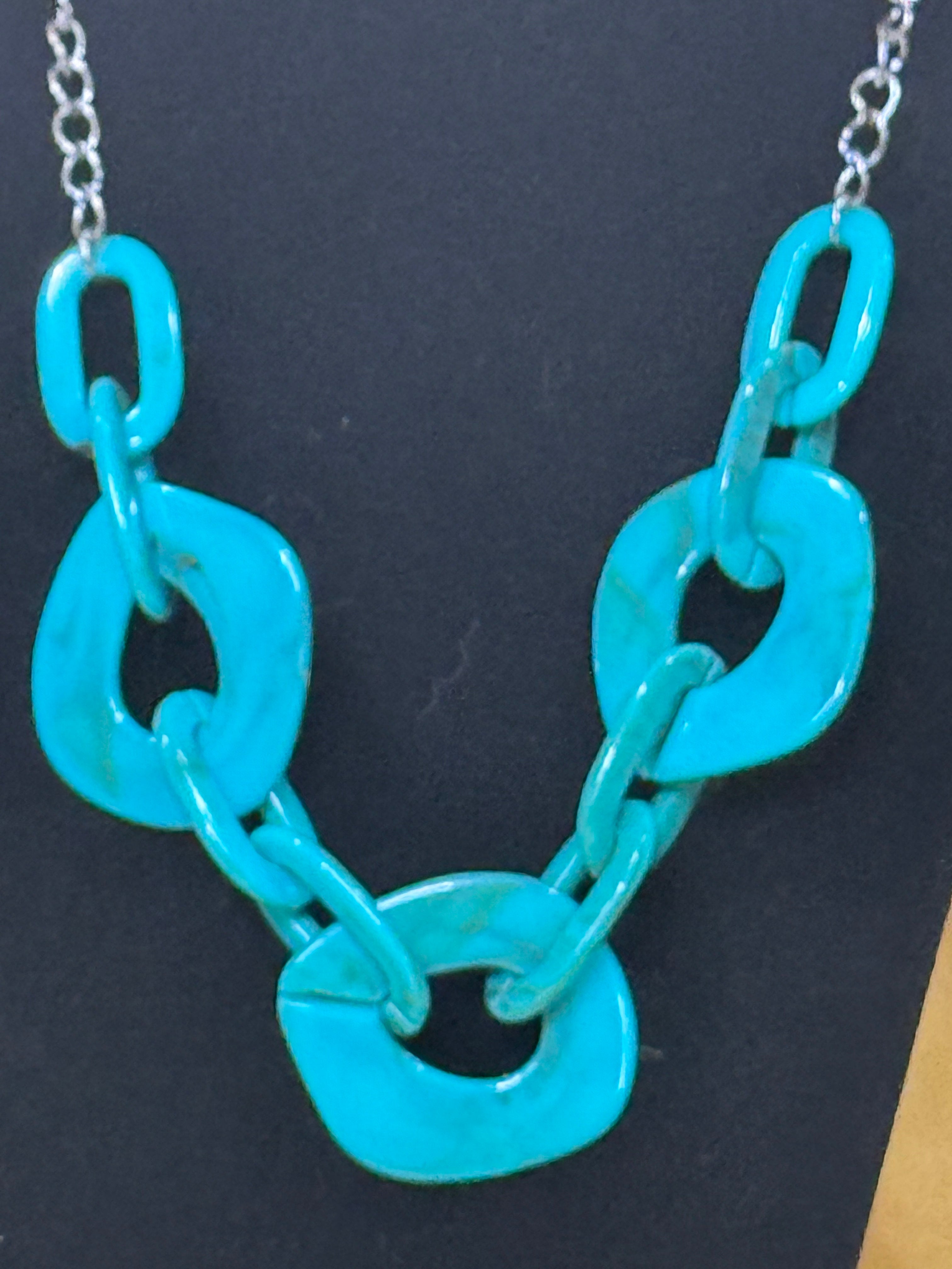 Make a Bold Statement with the Paparazzi "Courageously Chromatic" Turquoise Blue Necklace Set!