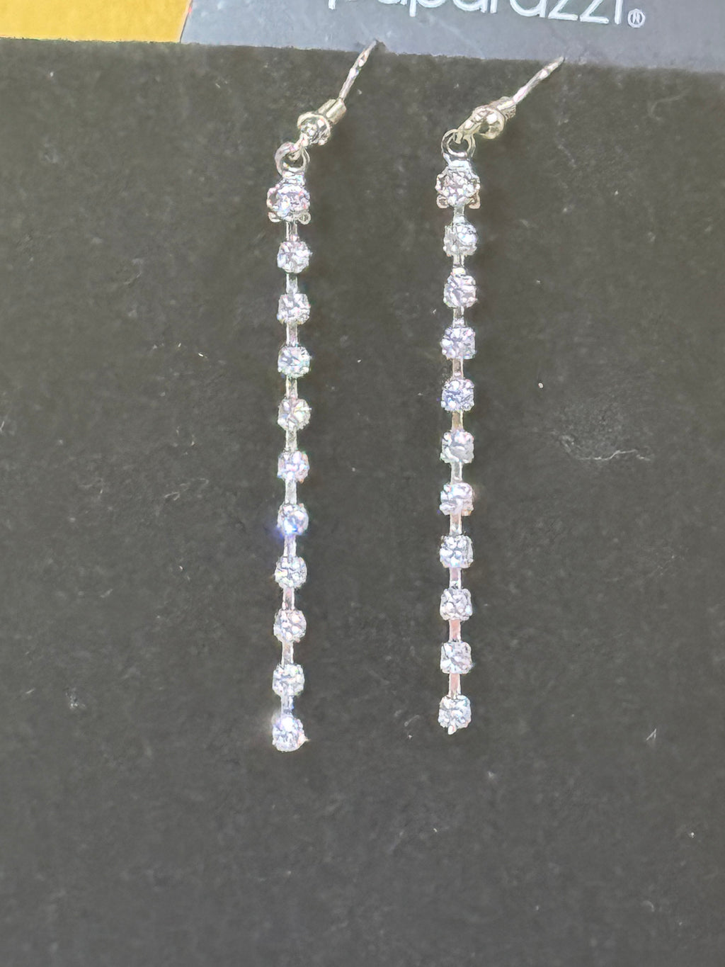 Paparazzi "Rows of Romance" Rhinestone Heart Necklace & Earring Set – White