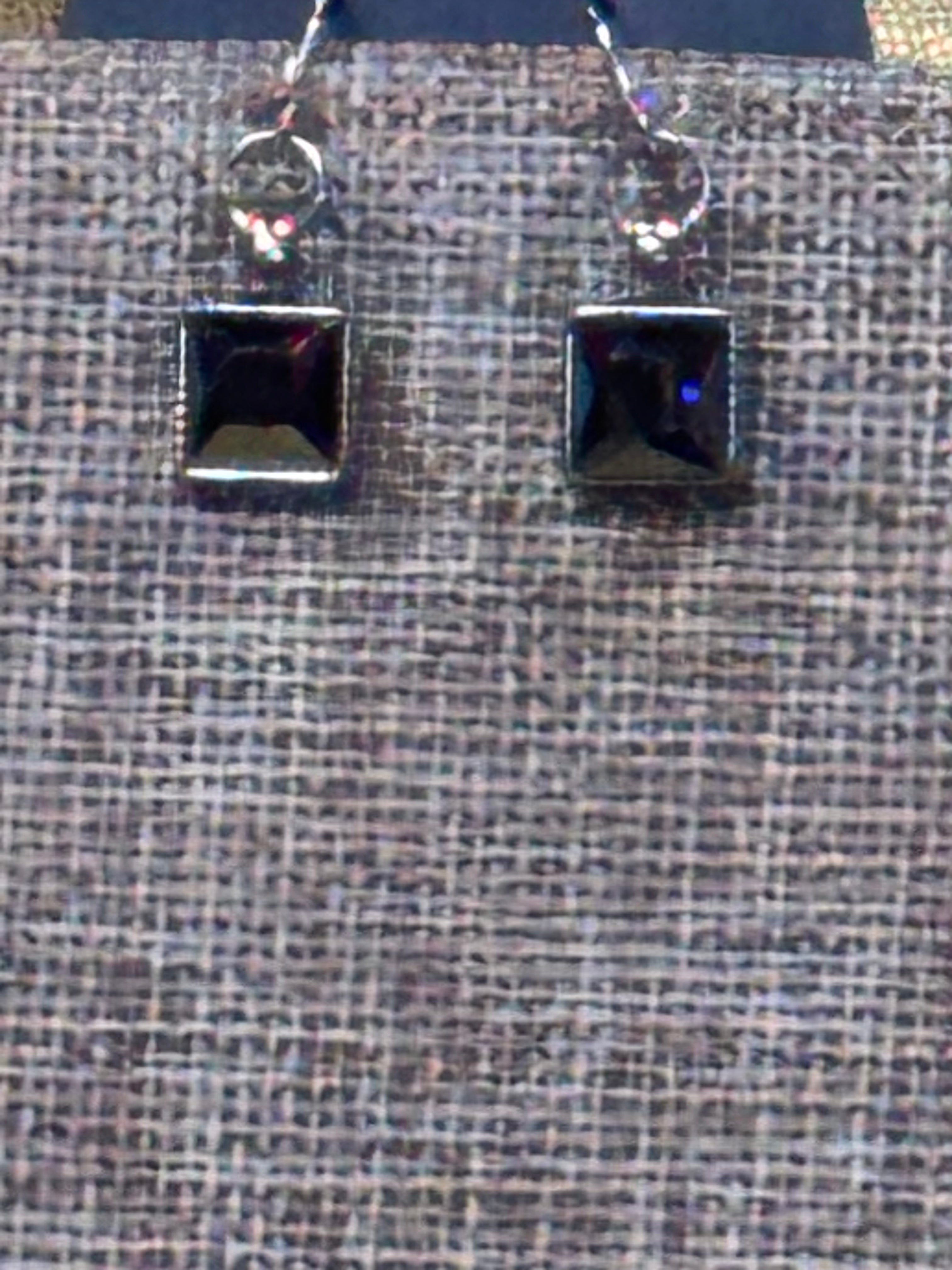 Paparazzi "Graciously Audacious" Smoky Silver Bead & Square Rhinestone Necklace Set
