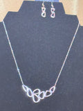 Stunning Paparazzi "Vertigo" Set – Interlocking Rose Gold Geometric Necklace & Earrings