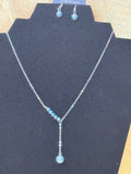 Paparazzi "Timeless Taste" Blue Pearl Lariat Necklace Set