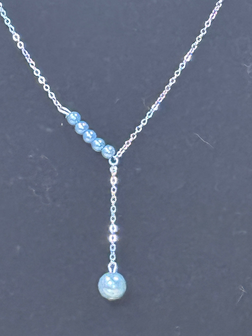 Paparazzi "Timeless Taste" Blue Pearl Lariat Necklace Set
