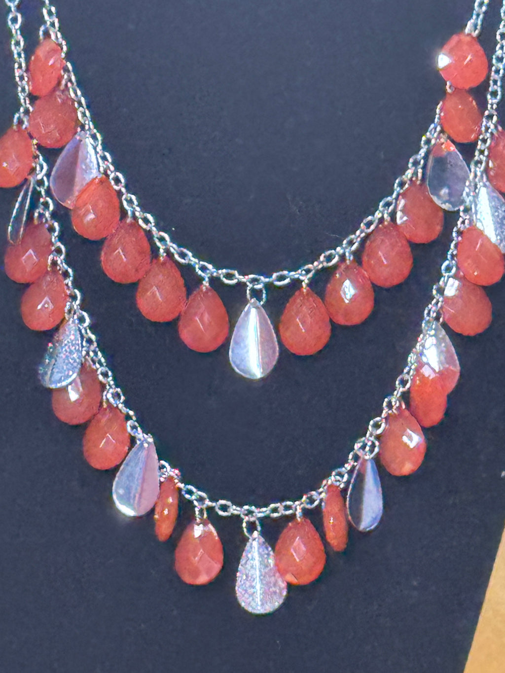 Paparazzi "Life of the Fiesta" Orange Multilayer Teardrop Fringe Necklace Set
