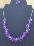Paparazzi "Brags to Riches" Purple & Silver Beaded Statement Necklace Set
