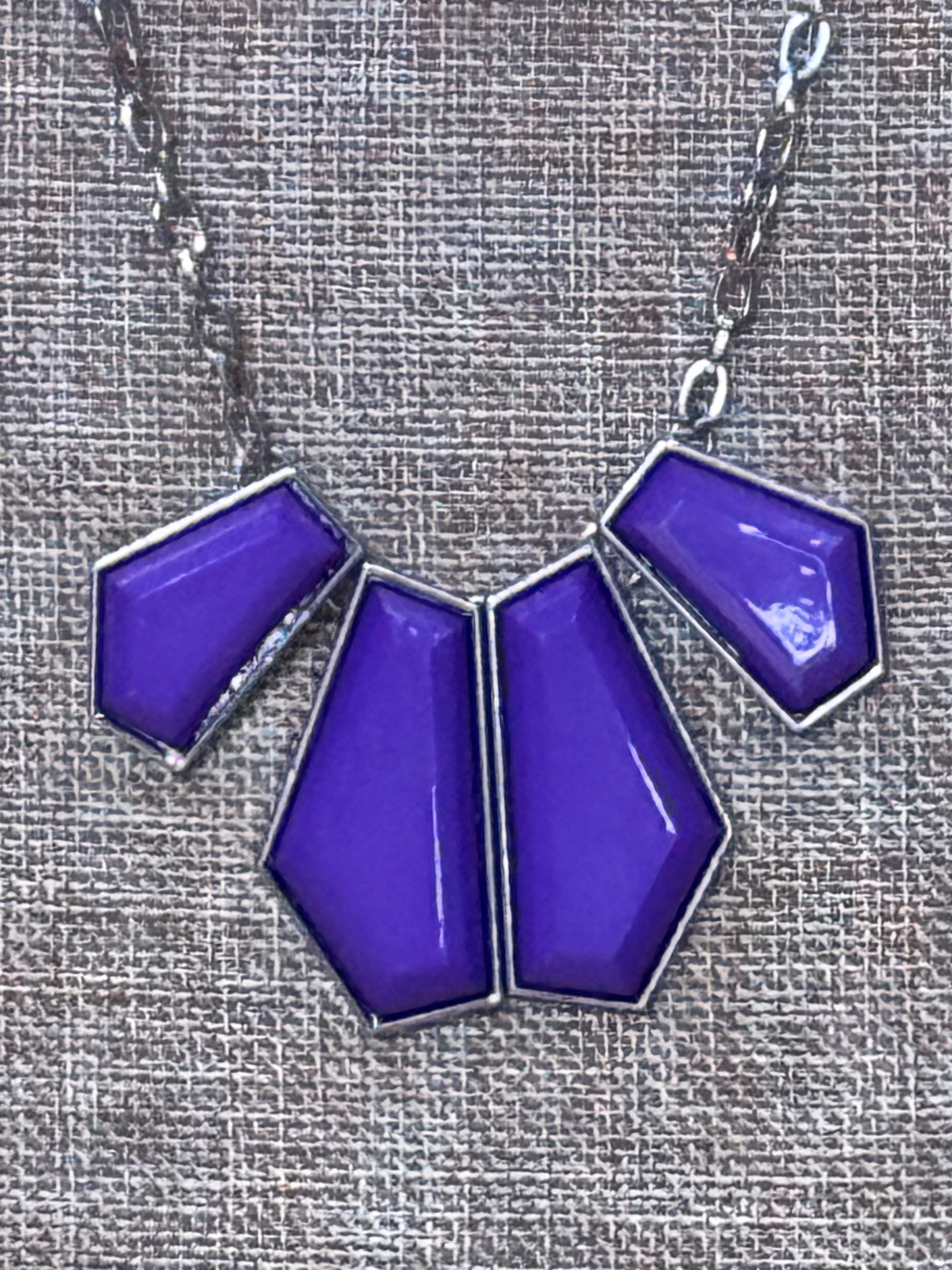 Paparazzi "Get Up and GEO" Purple Geometric Necklace & Earring Set