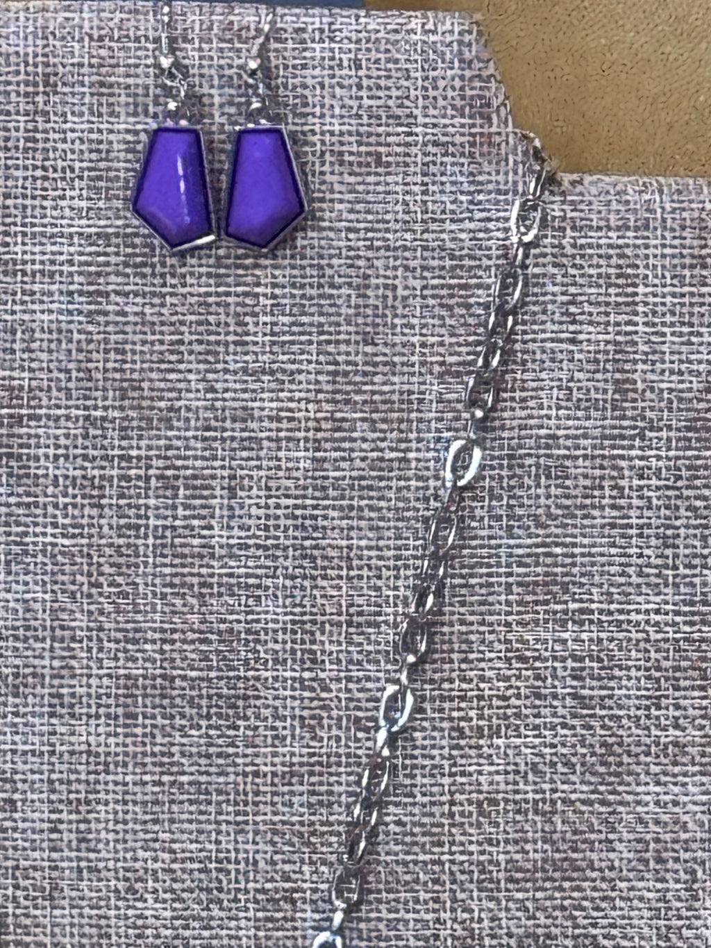 Paparazzi "Get Up and GEO" Purple Geometric Necklace & Earring Set