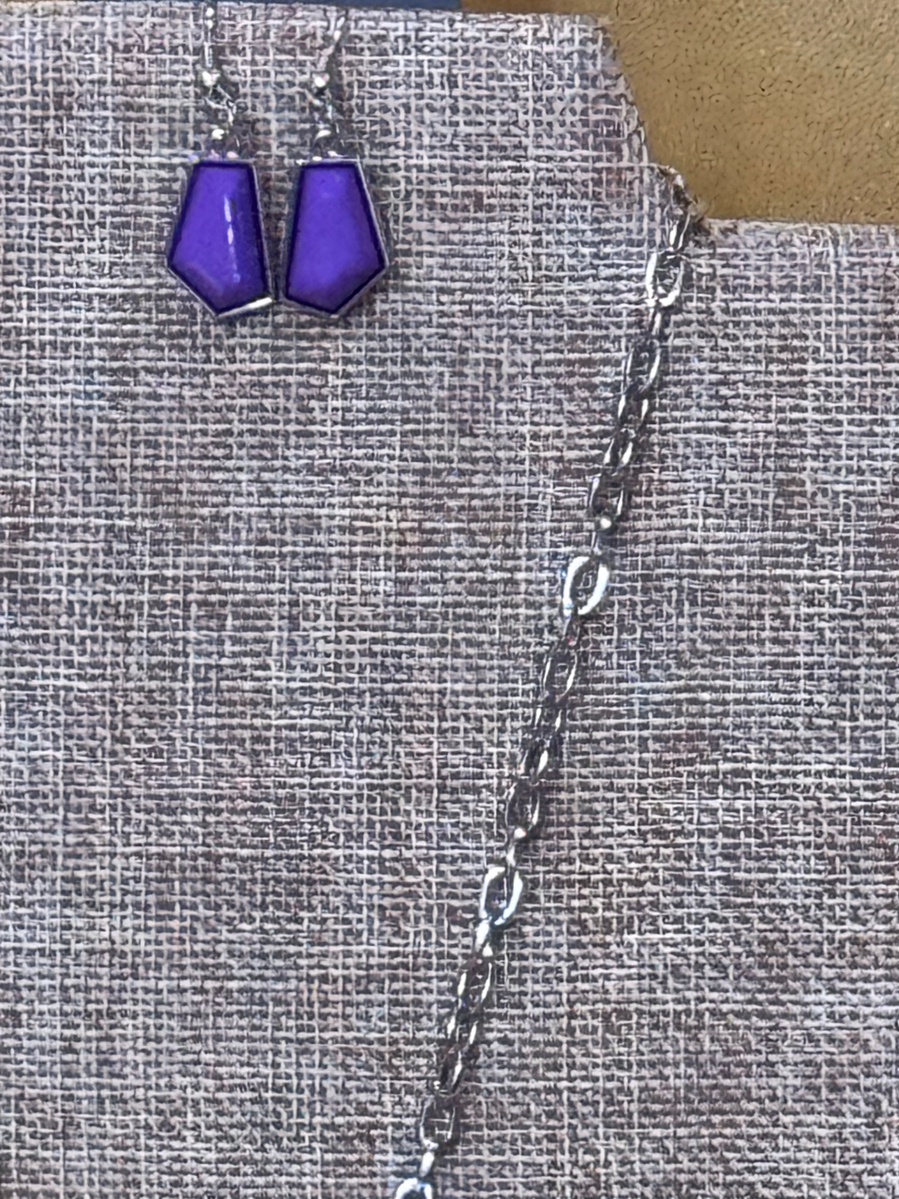 Paparazzi "Get Up and GEO" Purple Geometric Necklace & Earring Set