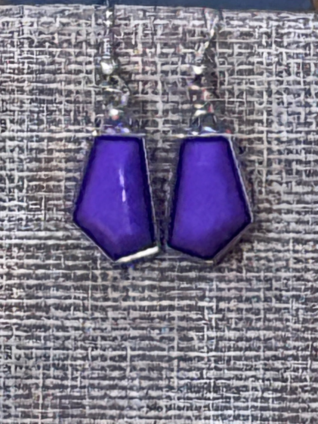 Paparazzi "Get Up and GEO" Purple Geometric Necklace & Earring Set