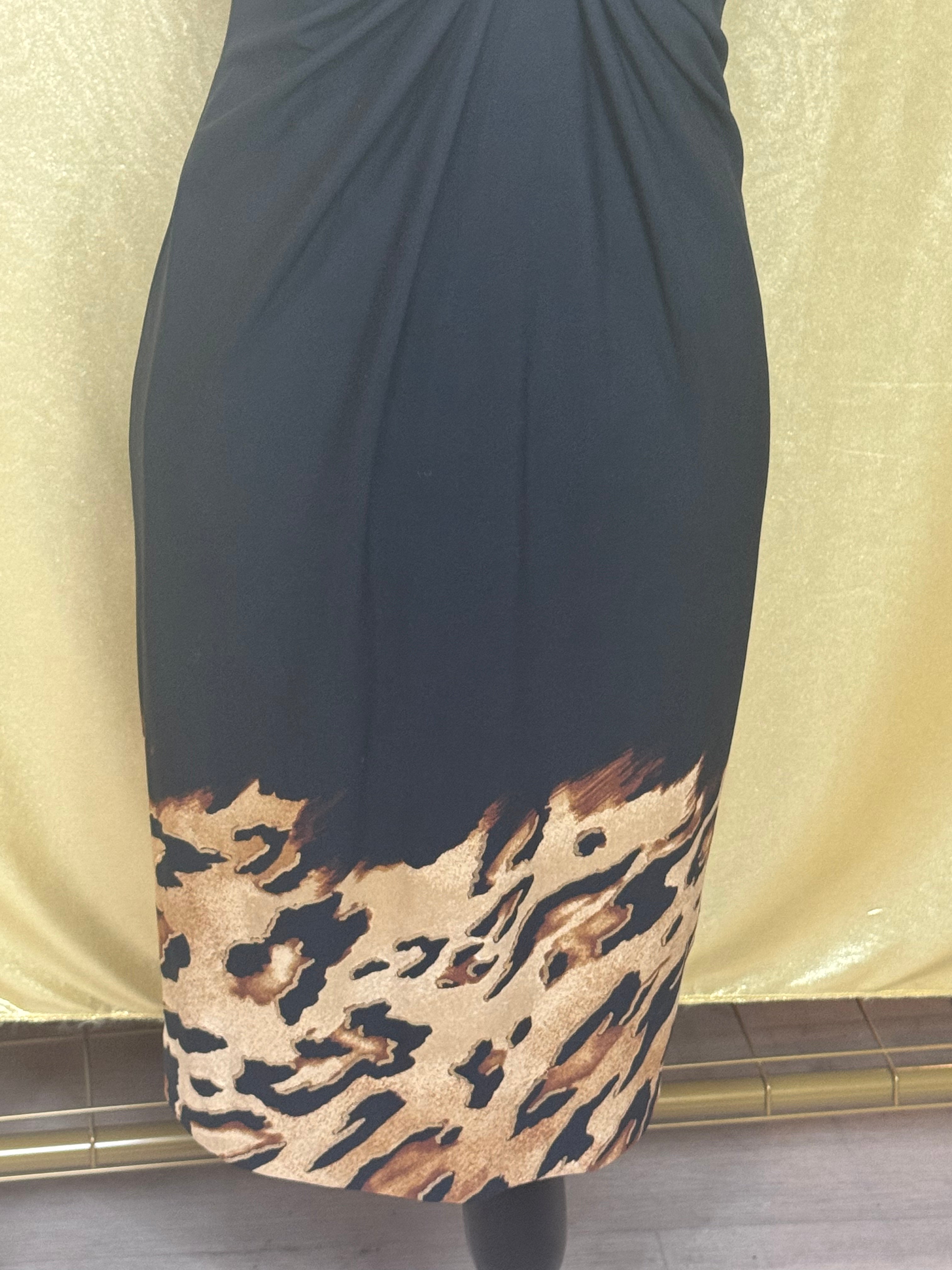 Outfit of the Week Highlight! ✨ Caché Black & Leopard Print Ruched Cocktail Dress - NWT Size 4