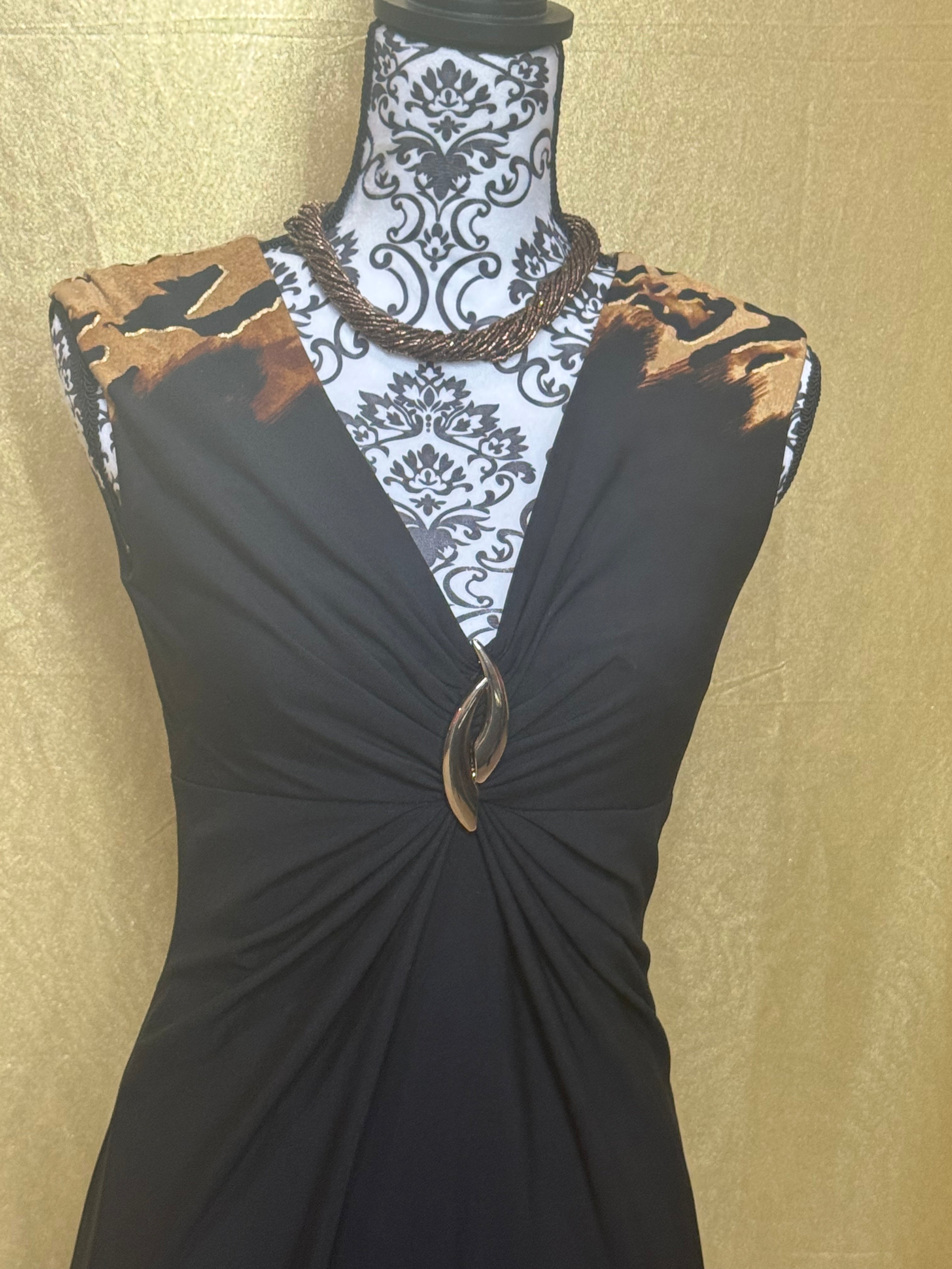 Outfit of the Week Highlight! ✨ Caché Black & Leopard Print Ruched Cocktail Dress - NWT Size 4