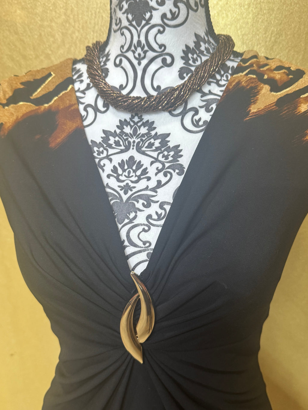 Outfit of the Week Highlight! ✨ Caché Black & Leopard Print Ruched Cocktail Dress - NWT Size 4