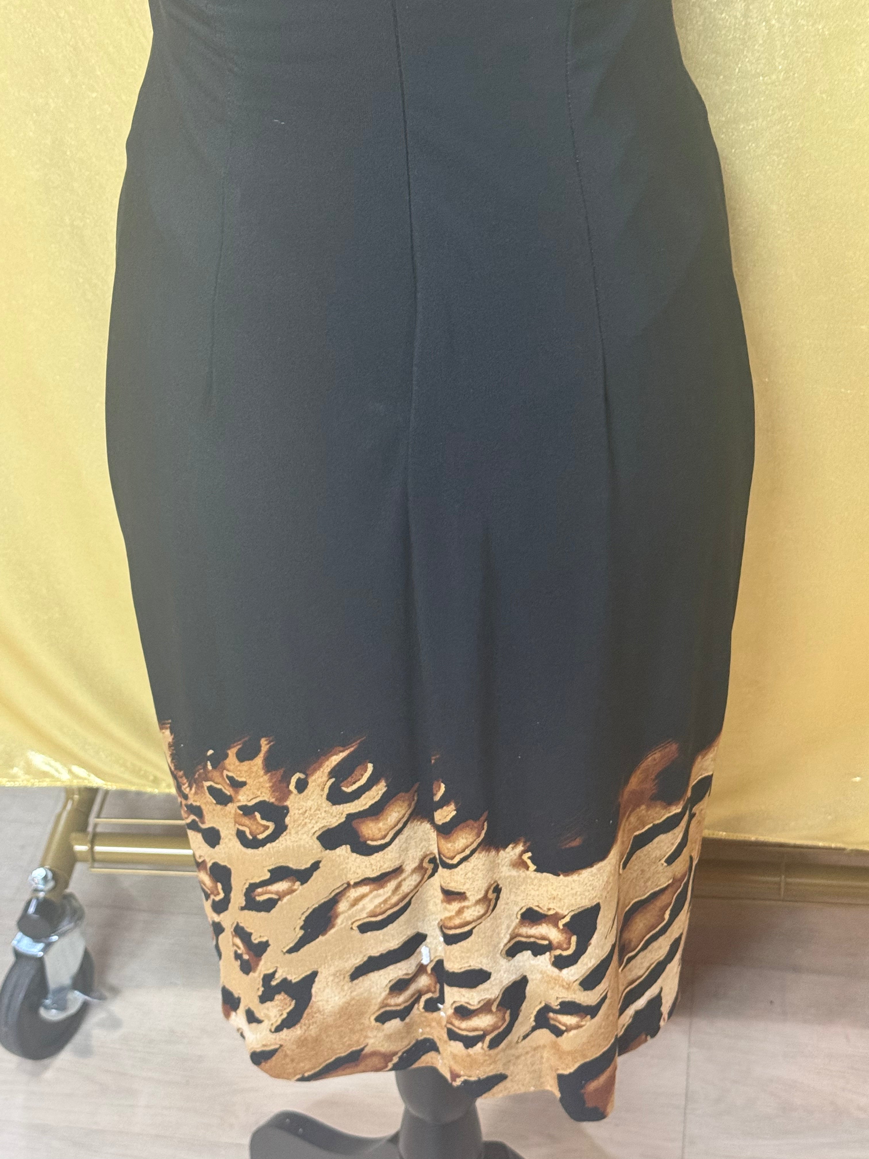Outfit of the Week Highlight! ✨ Caché Black & Leopard Print Ruched Cocktail Dress - NWT Size 4