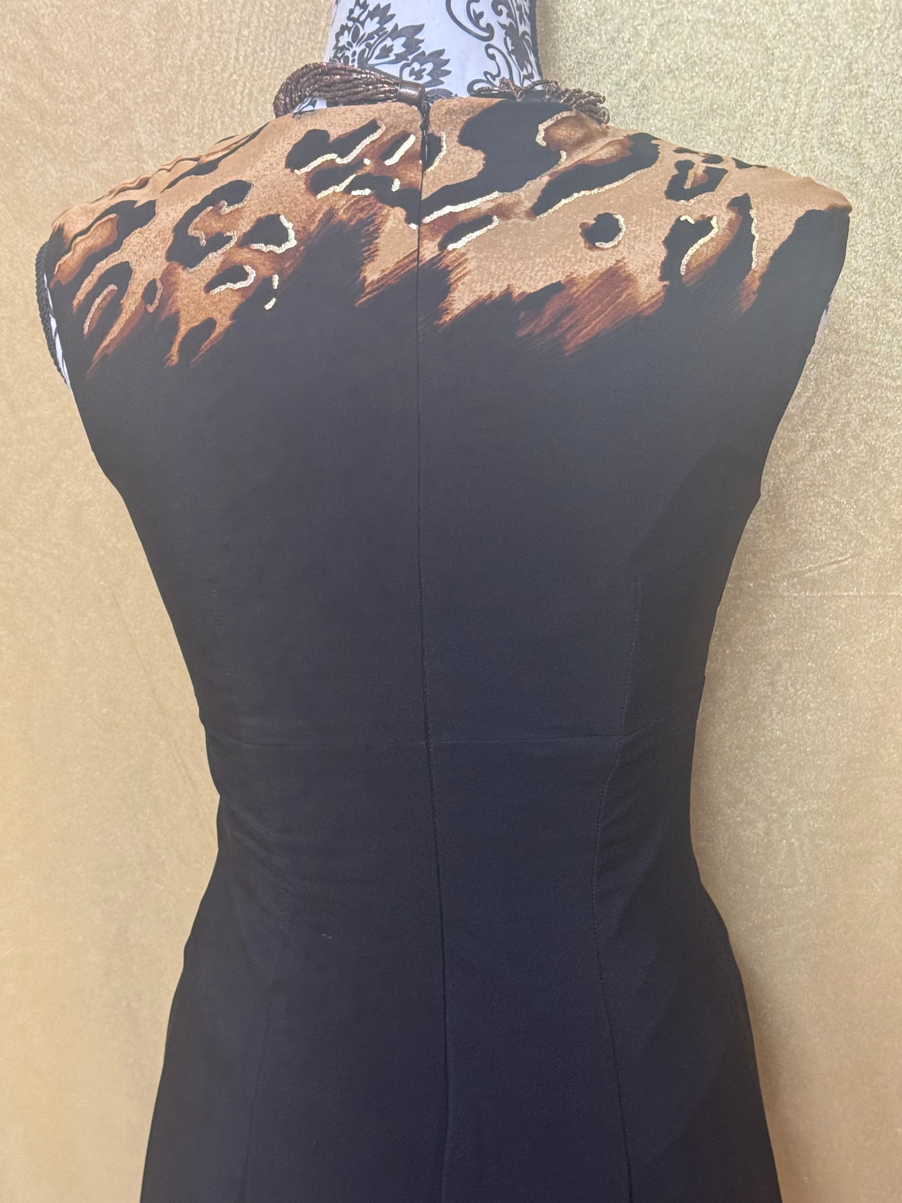 Outfit of the Week Highlight! ✨ Caché Black & Leopard Print Ruched Cocktail Dress - NWT Size 4
