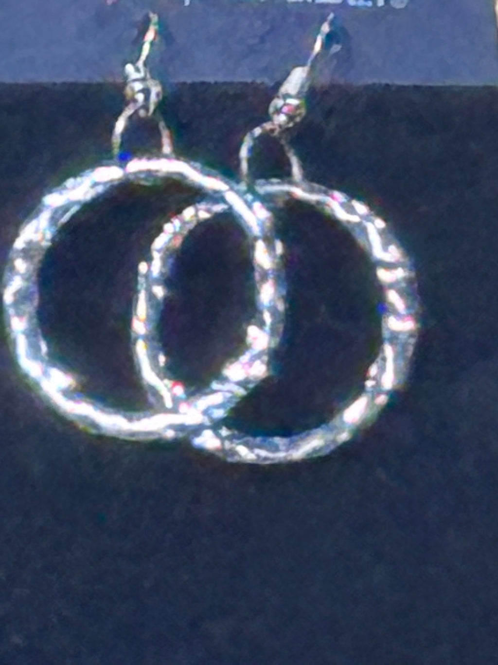 Paparazzi Radiant Ringmaster Silver Hammered Hoop Necklace Set