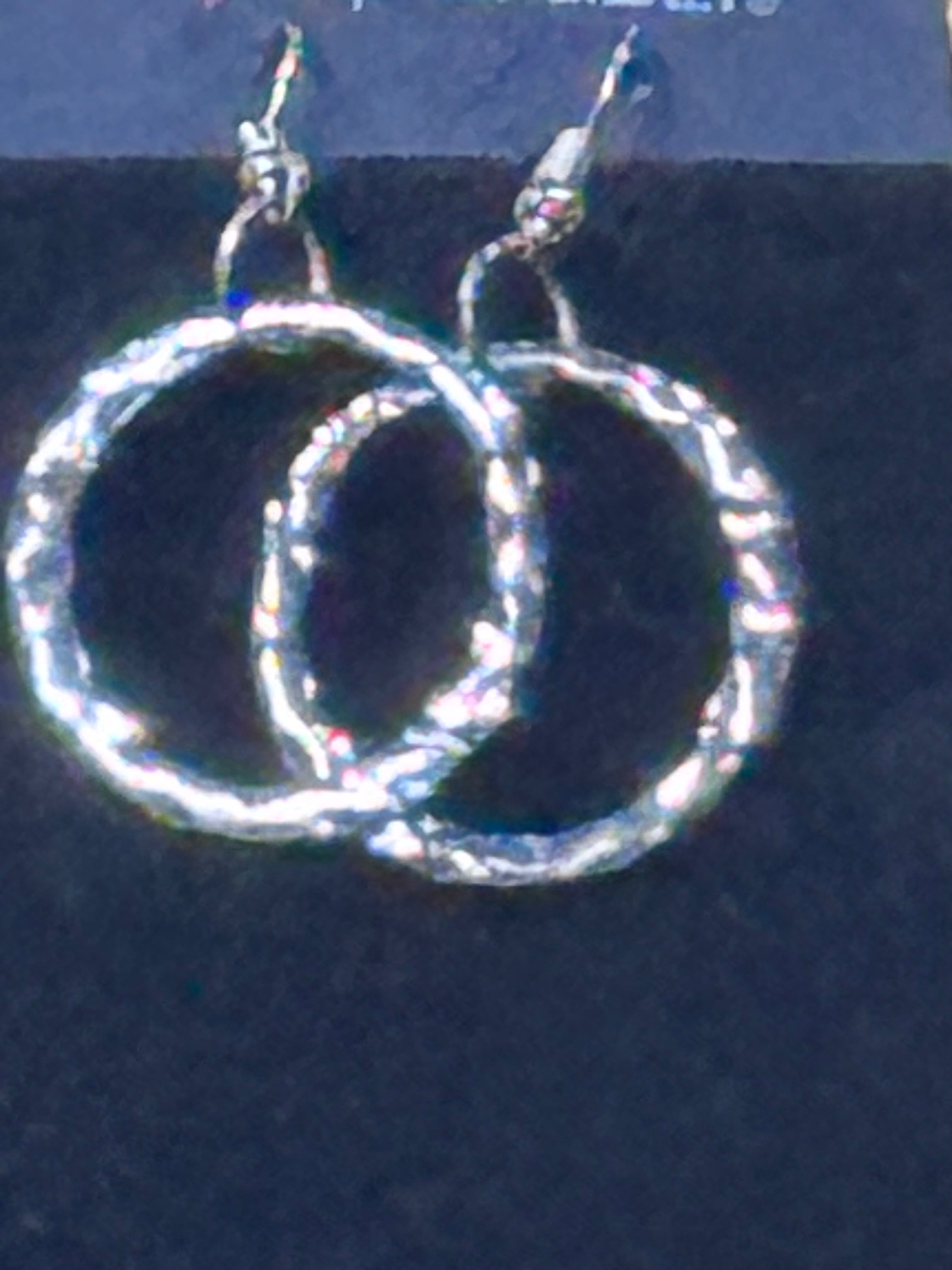 Paparazzi Radiant Ringmaster Silver Hammered Hoop Necklace Set