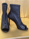 Authentic Elie Tahari Black Leather Stiletto Booties Size 8 / 38 Excellent Condition
