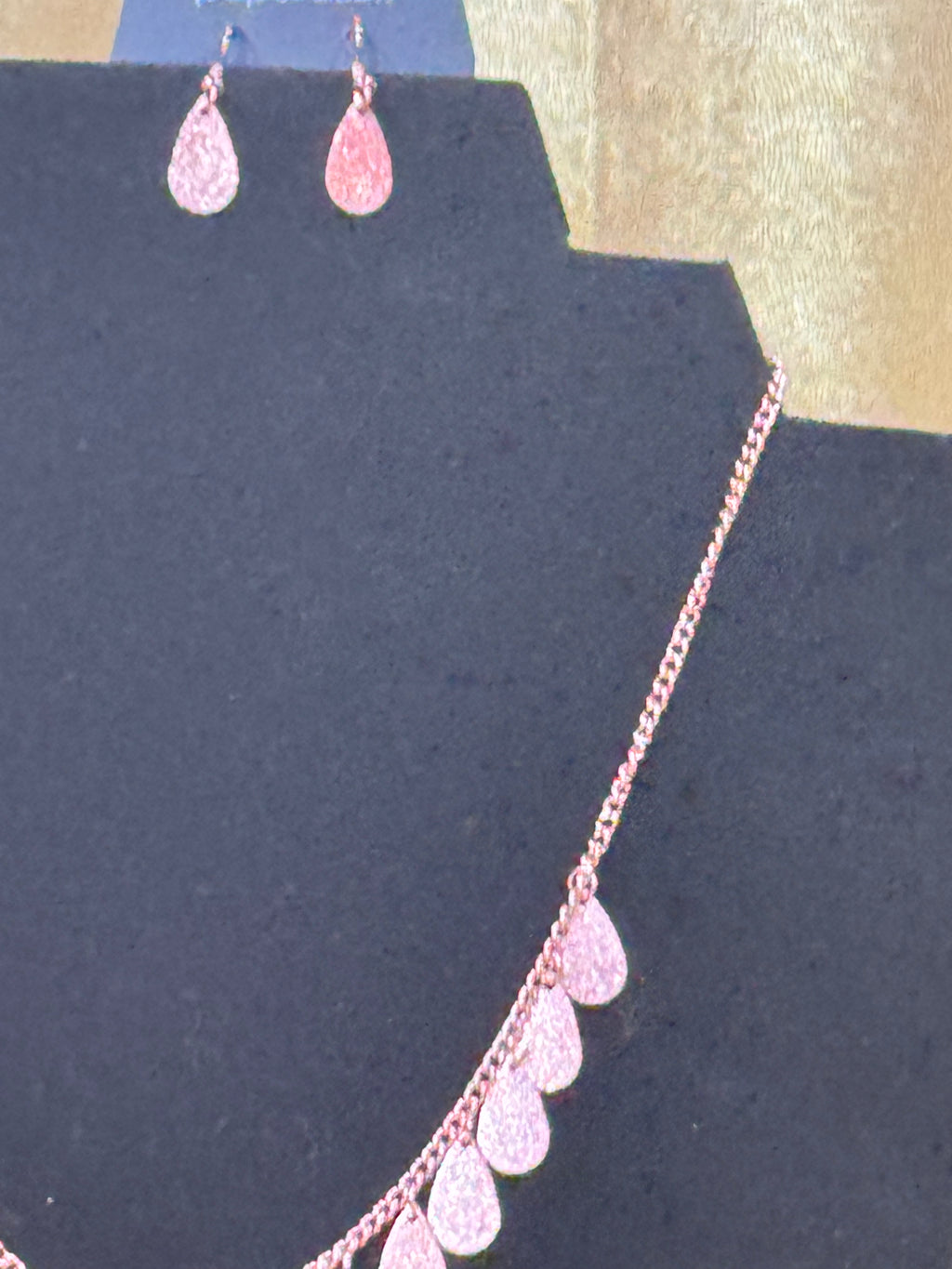 Paparazzi "Eastern CHIME Zone" Rose Gold / Copper Teardrop Necklace & Earring Set