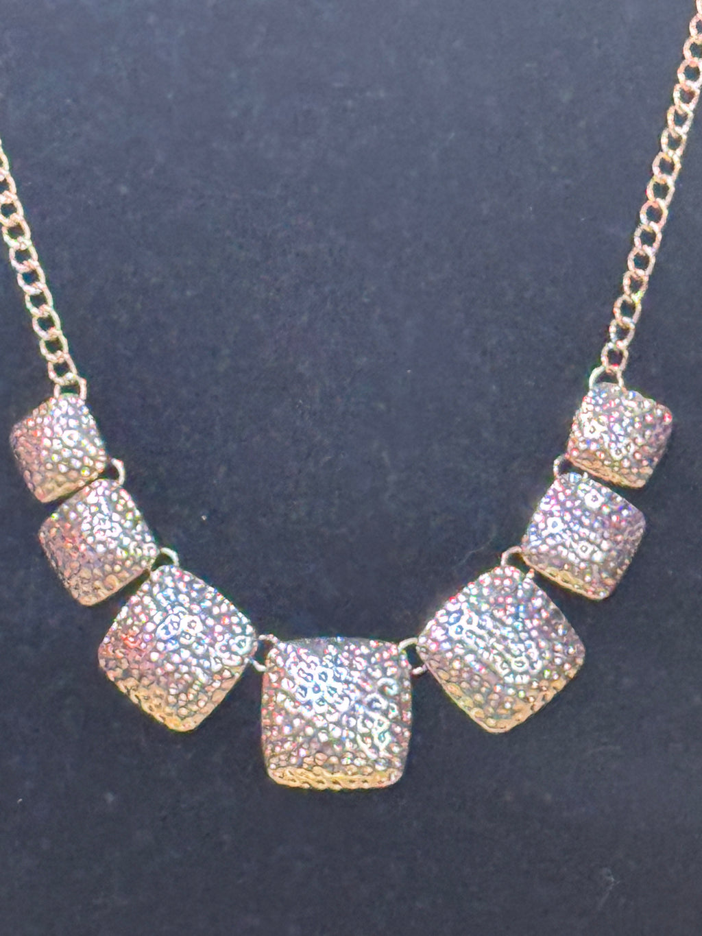 Paparazzi "Keeping It RELIC" Gold Hammered Square Statement Necklace Set