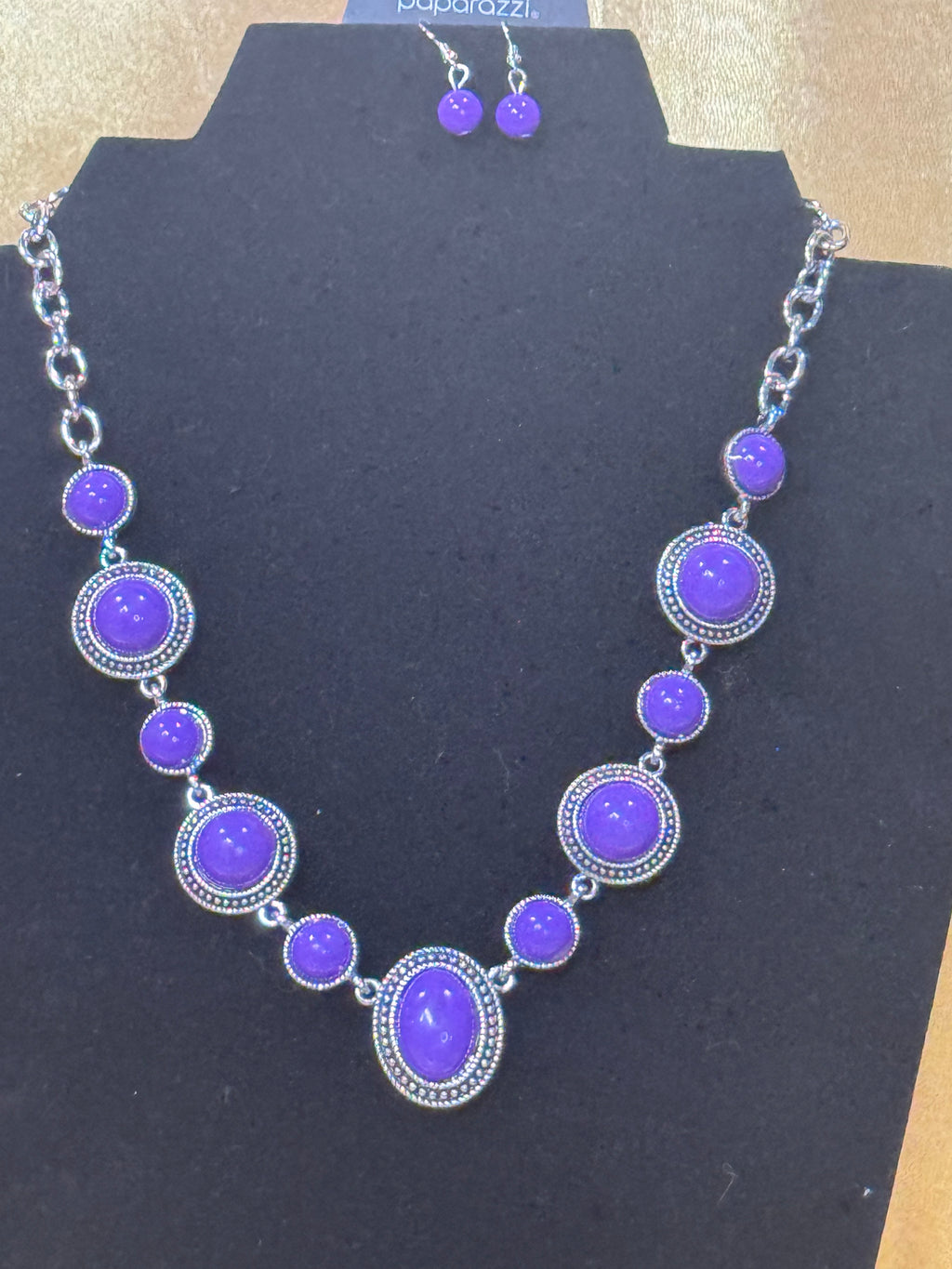 Paparazzi Voyager Vibes Purple Necklace & Earring Set