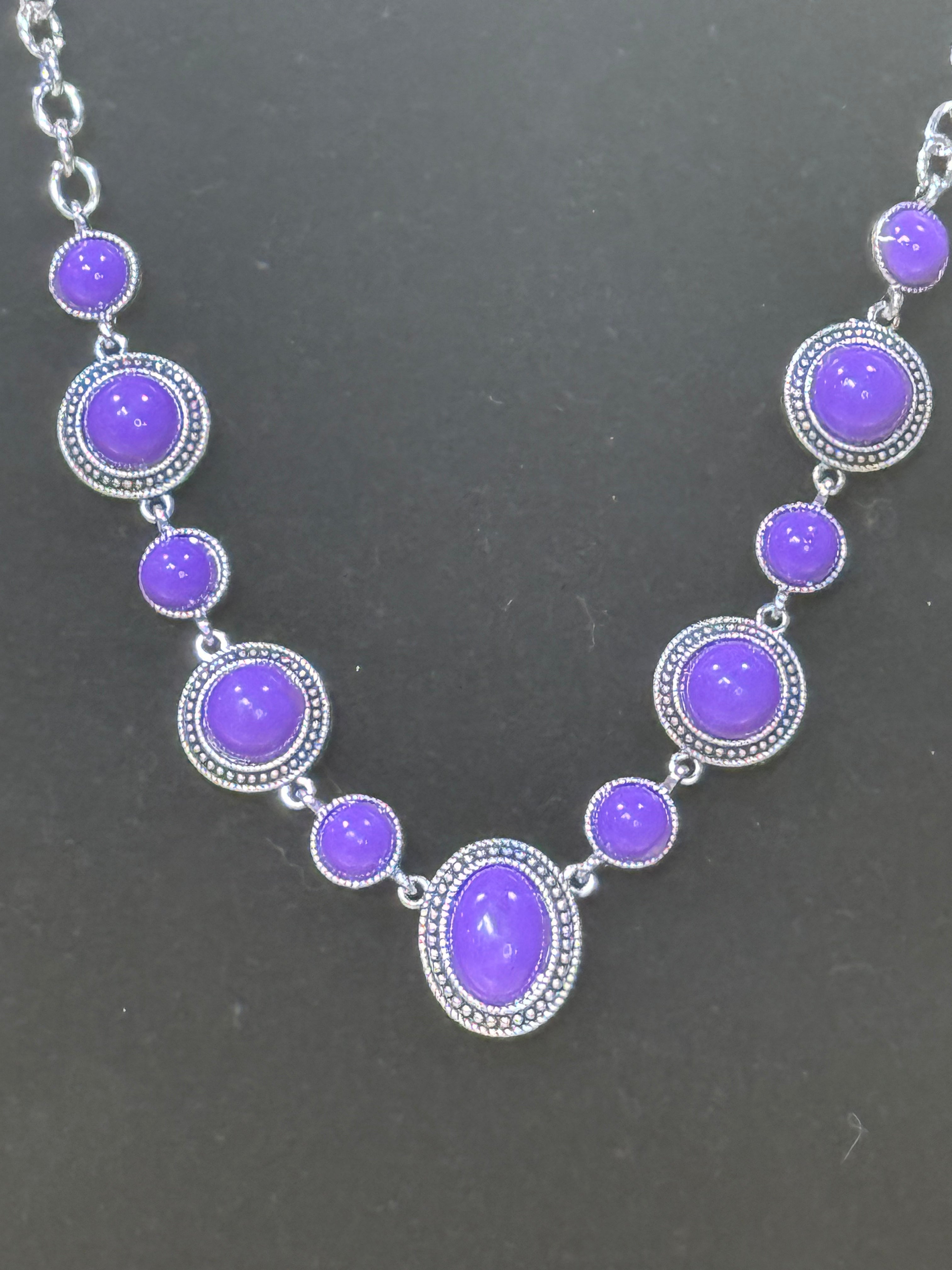 Paparazzi Voyager Vibes Purple Necklace & Earring Set