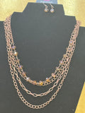 Paparazzi Extravagant Elegance Multi-Strand Copper & Crystal Bead Necklace Set