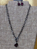 Paparazzi "So Sorority" Purple & Gunmetal Necklace Set