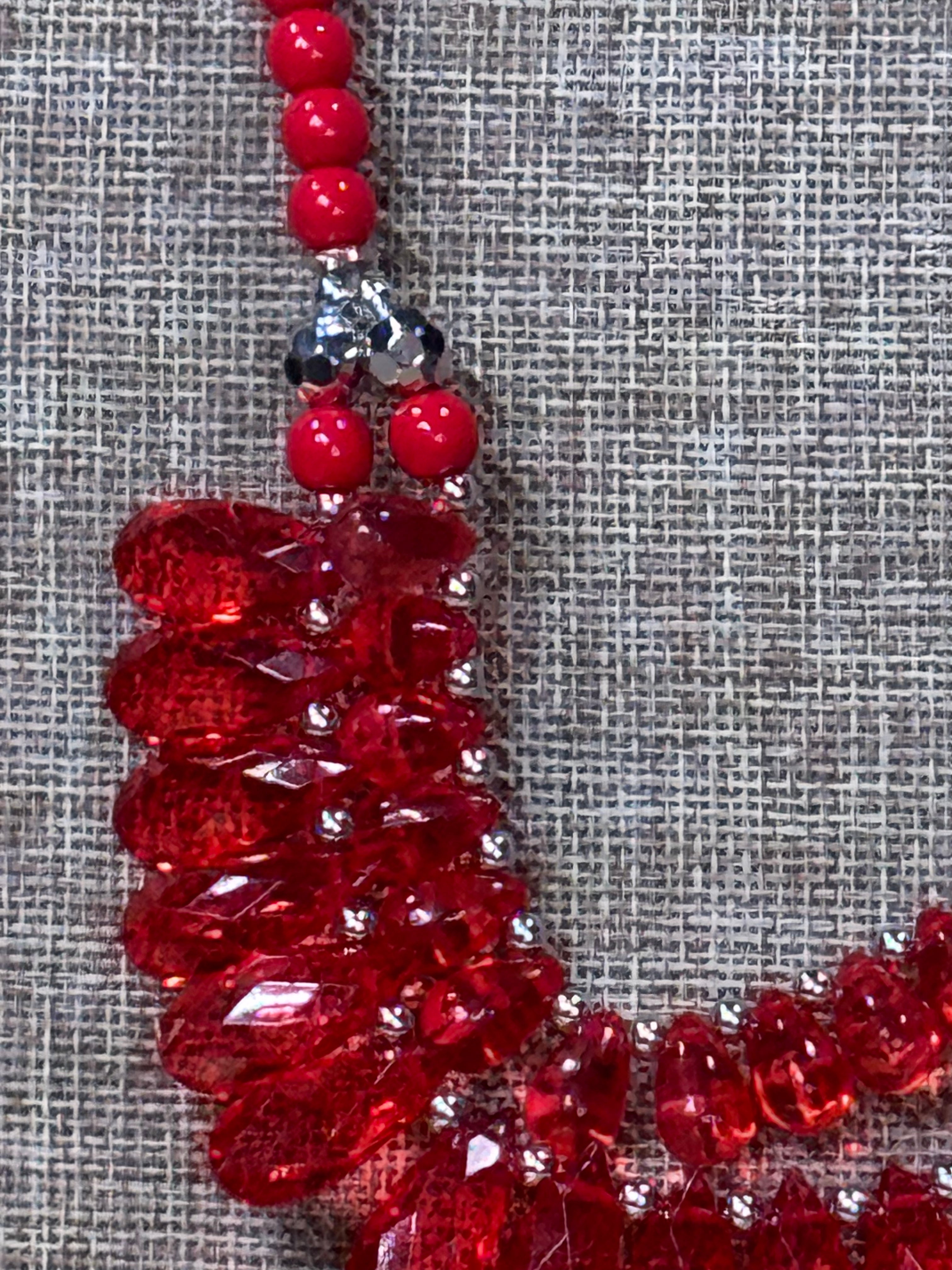 Paparazzi "All Across the GLOBETROTTER" Red Teardrop Statement Necklace & Earring Set